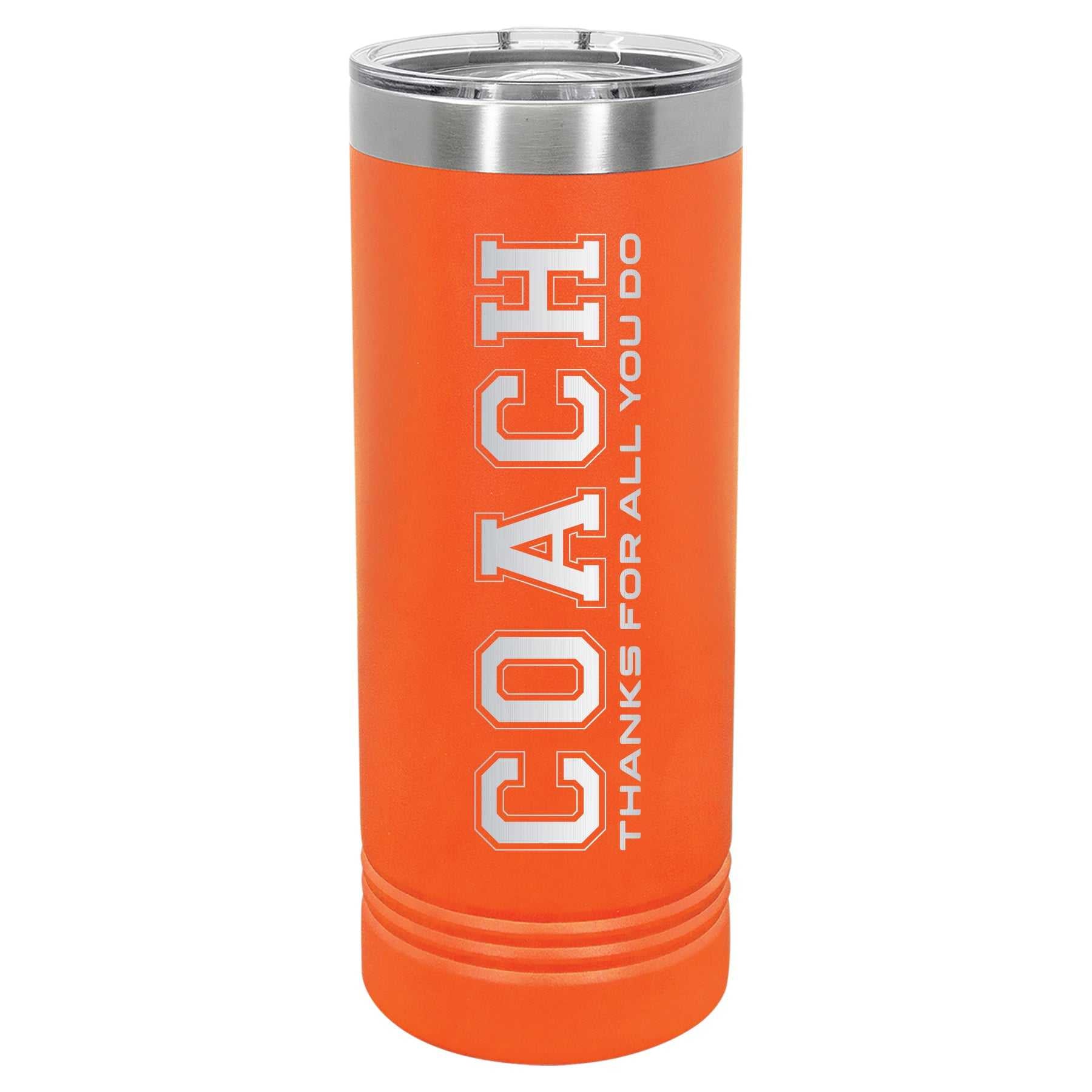 Custom Engraved 22oz Tumbler - Coach Skinny Tumbler MVP BANNERS