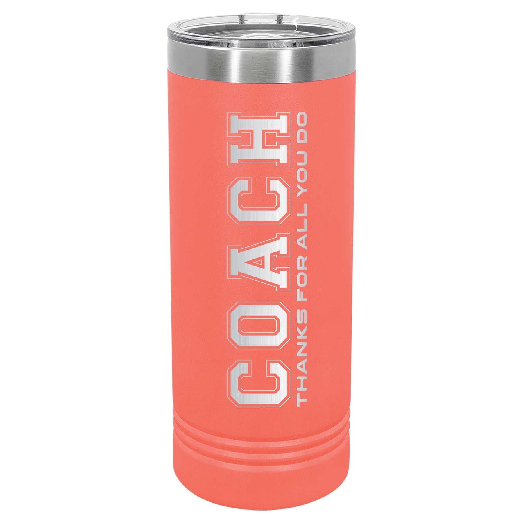 Custom Engraved 22oz Tumbler - Coach Skinny Tumbler MVP BANNERS