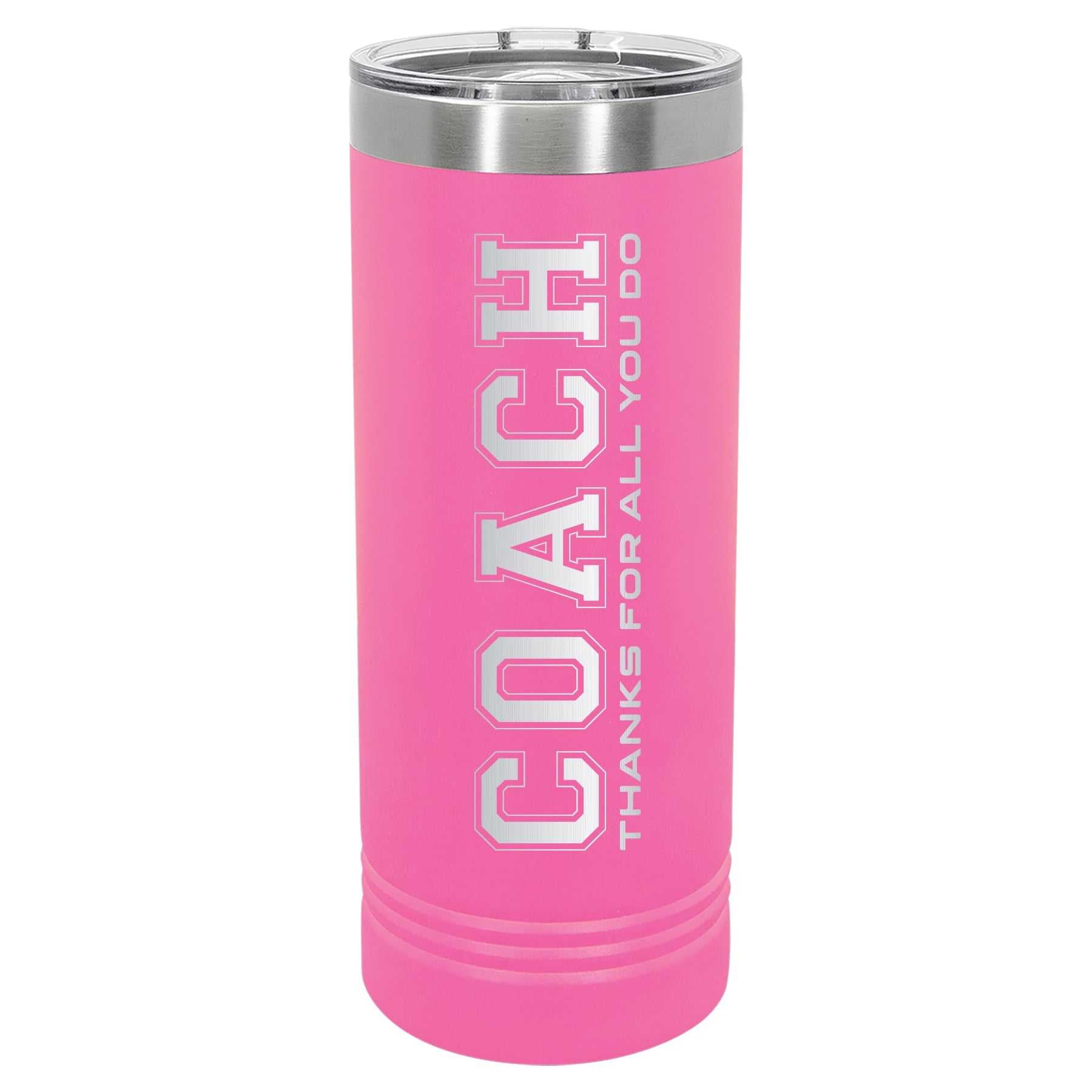 Custom Engraved 22oz Tumbler - Coach Skinny Tumbler MVP BANNERS