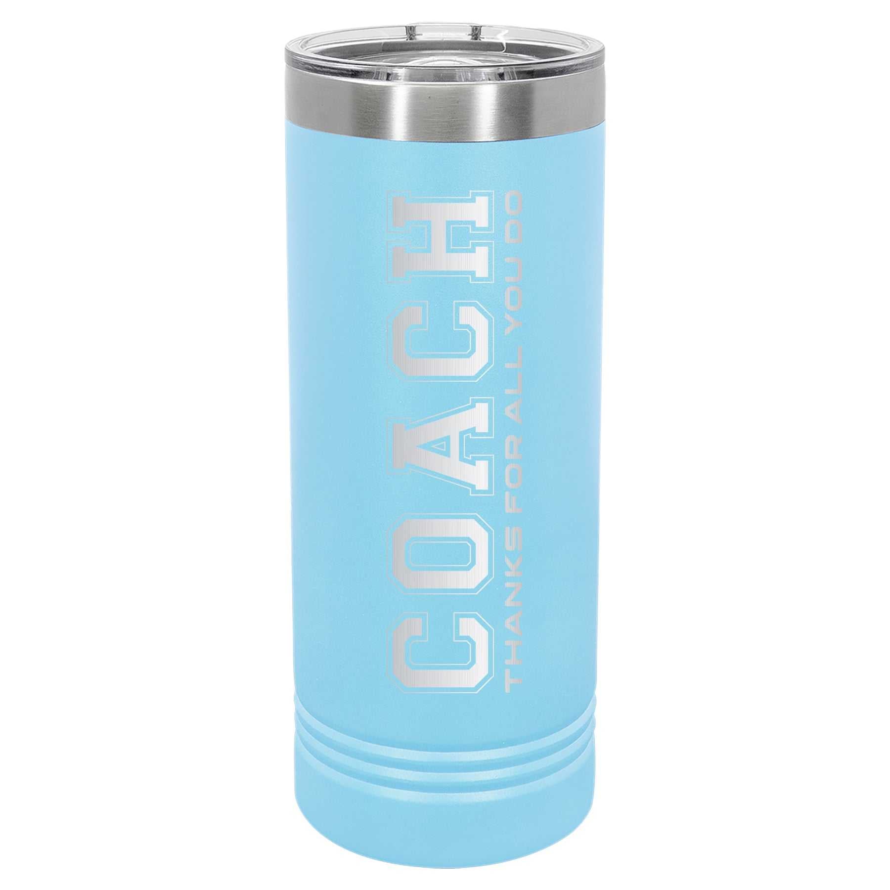 Custom Engraved 22oz Tumbler - Coach Skinny Tumbler MVP BANNERS