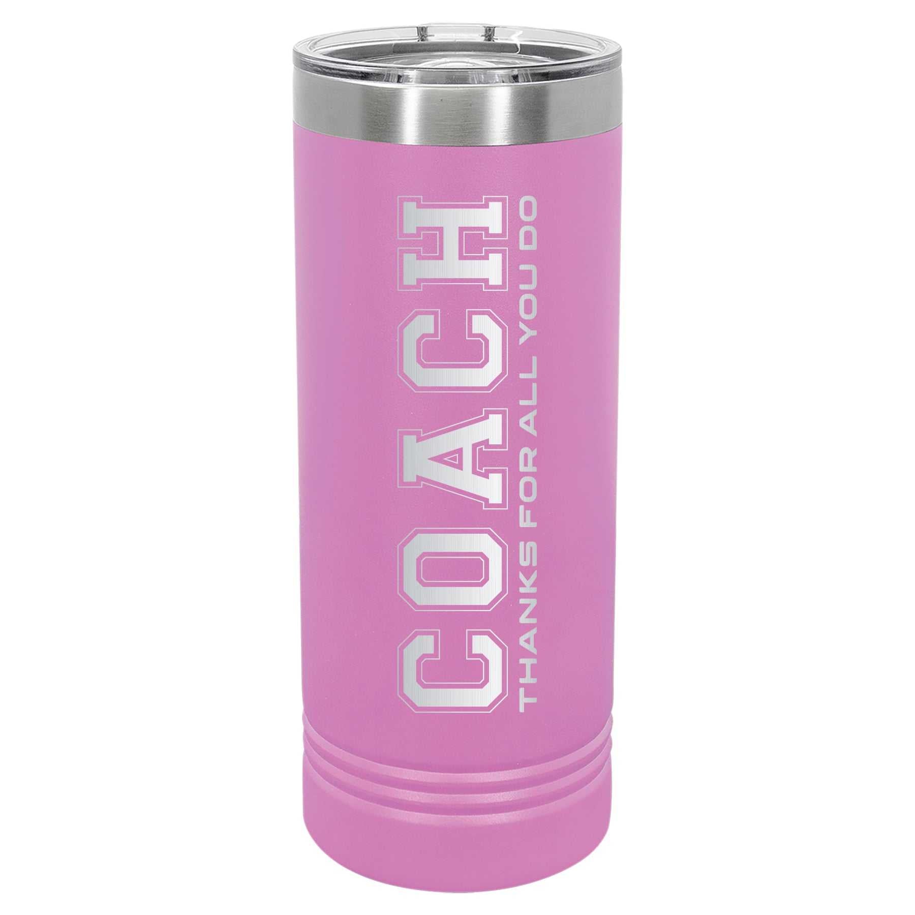 Custom Engraved 22oz Tumbler - Coach Skinny Tumbler MVP BANNERS