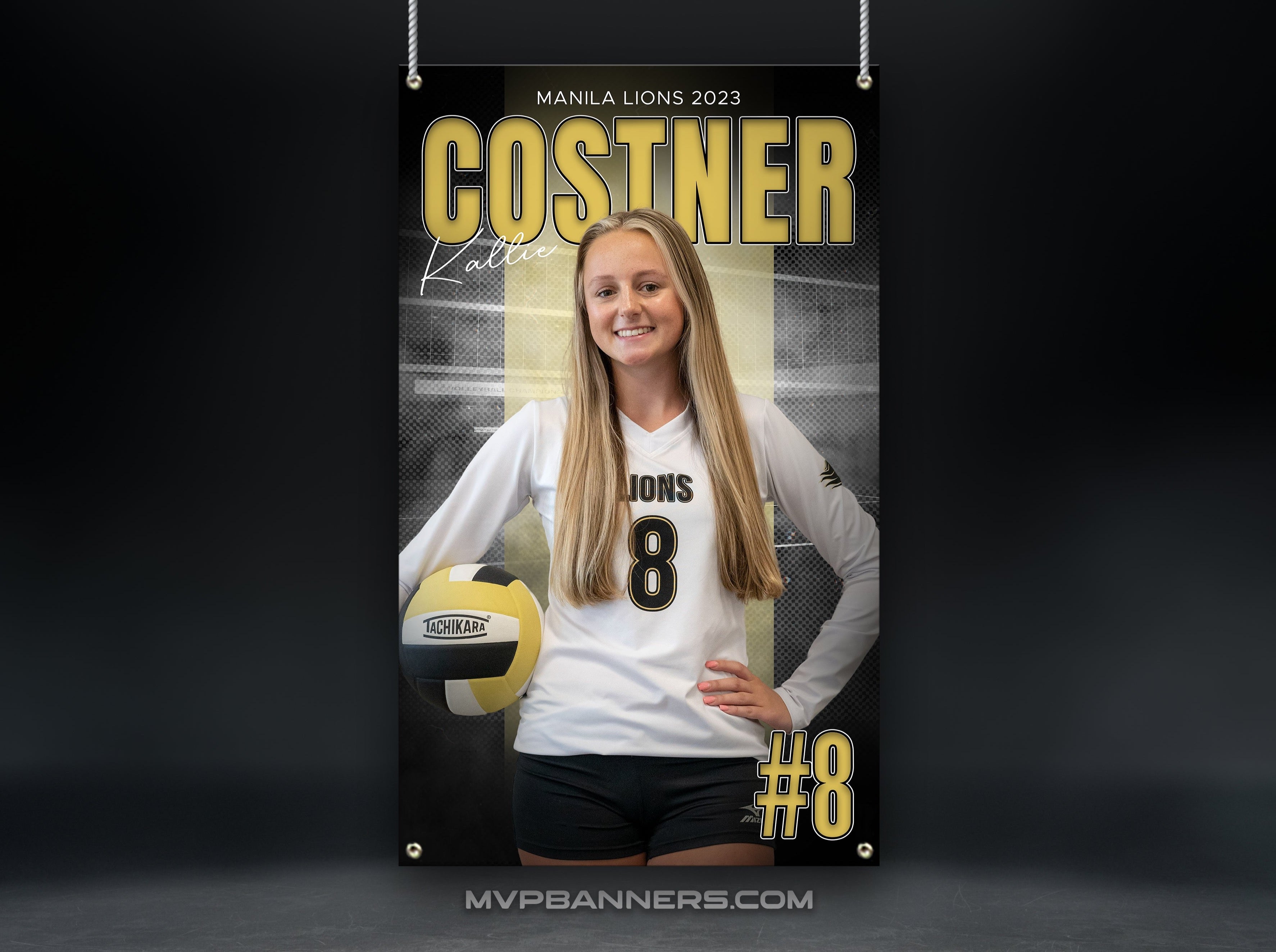 Custom Sports Banner | Senior Night | Stadium Shadow Volleyball