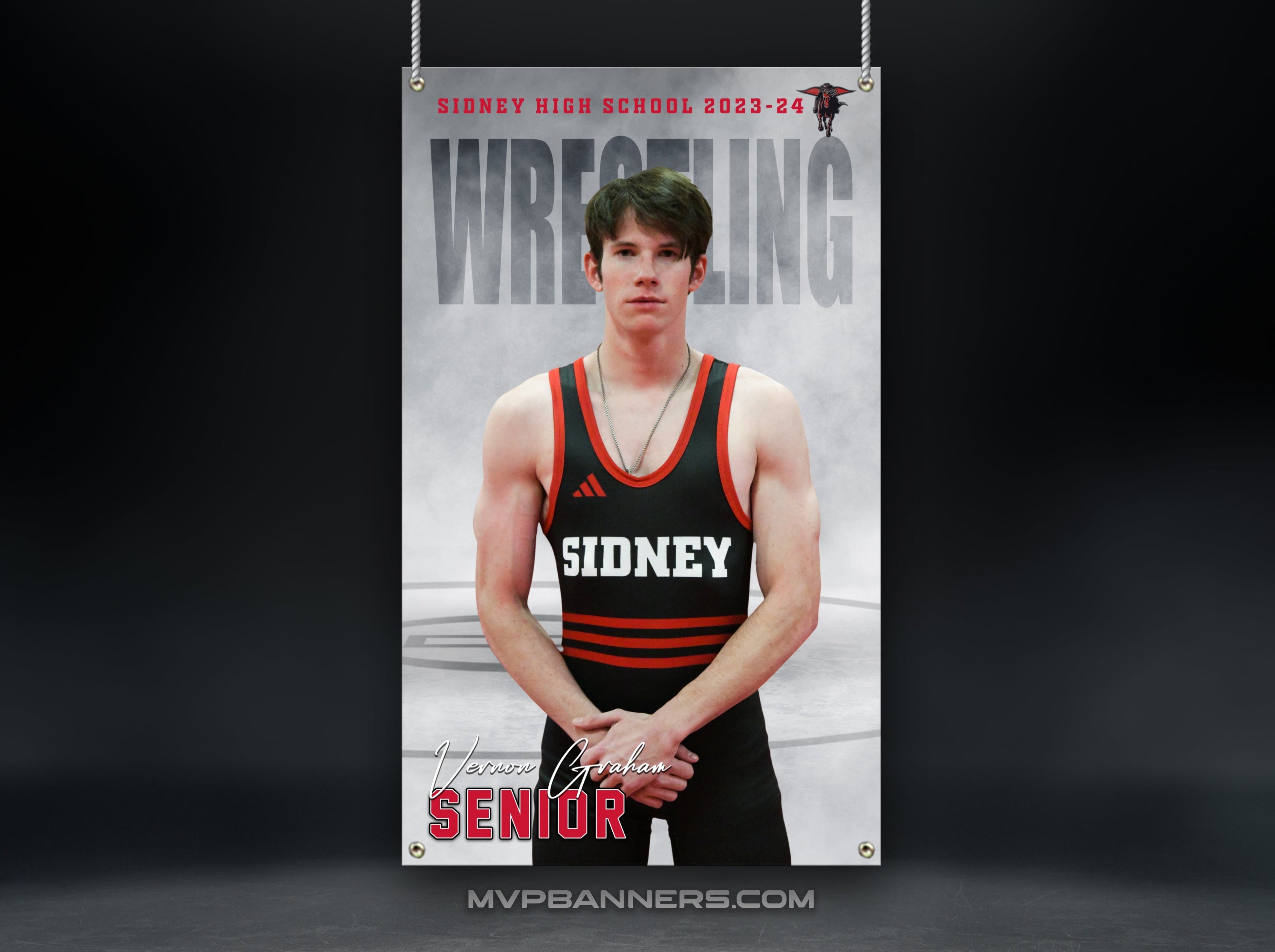 Custom Sports Banner | Senior Night | Night Time Mist Wrestling