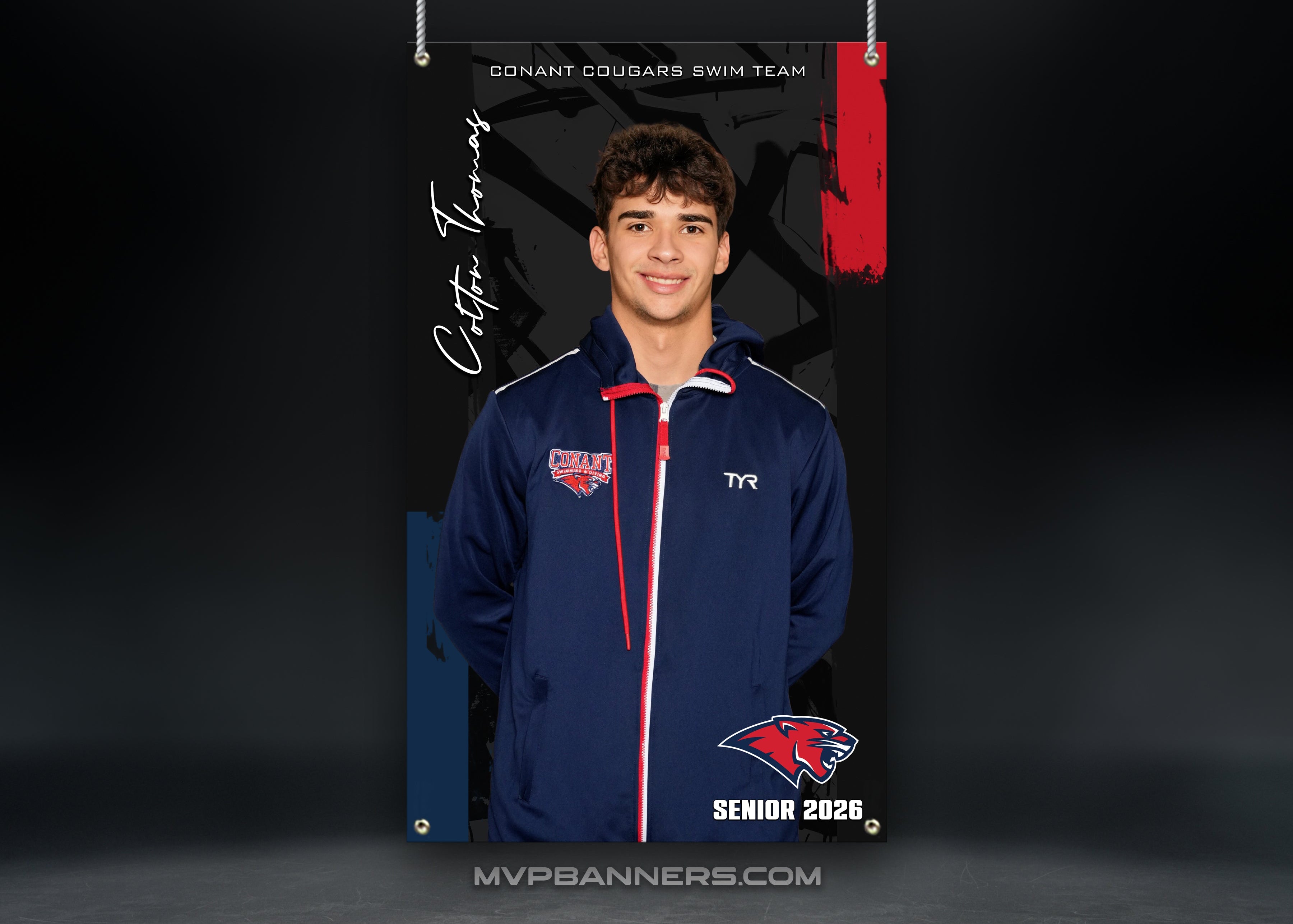 Custom Sports Banner | Senior Night | Swim/Dive | Quiet Power