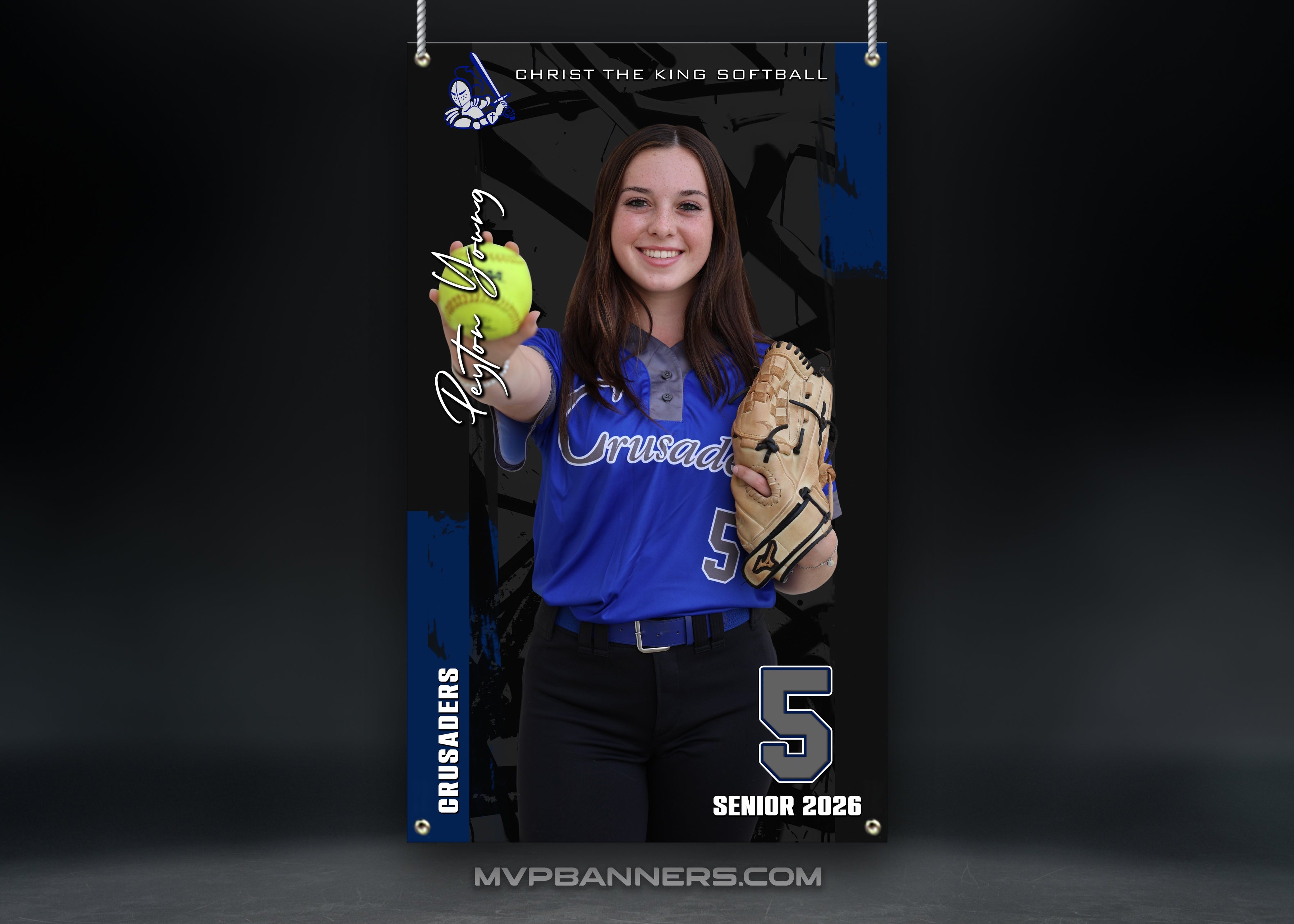 Custom Sports Banner | Senior Night | Softball | Quiet Power