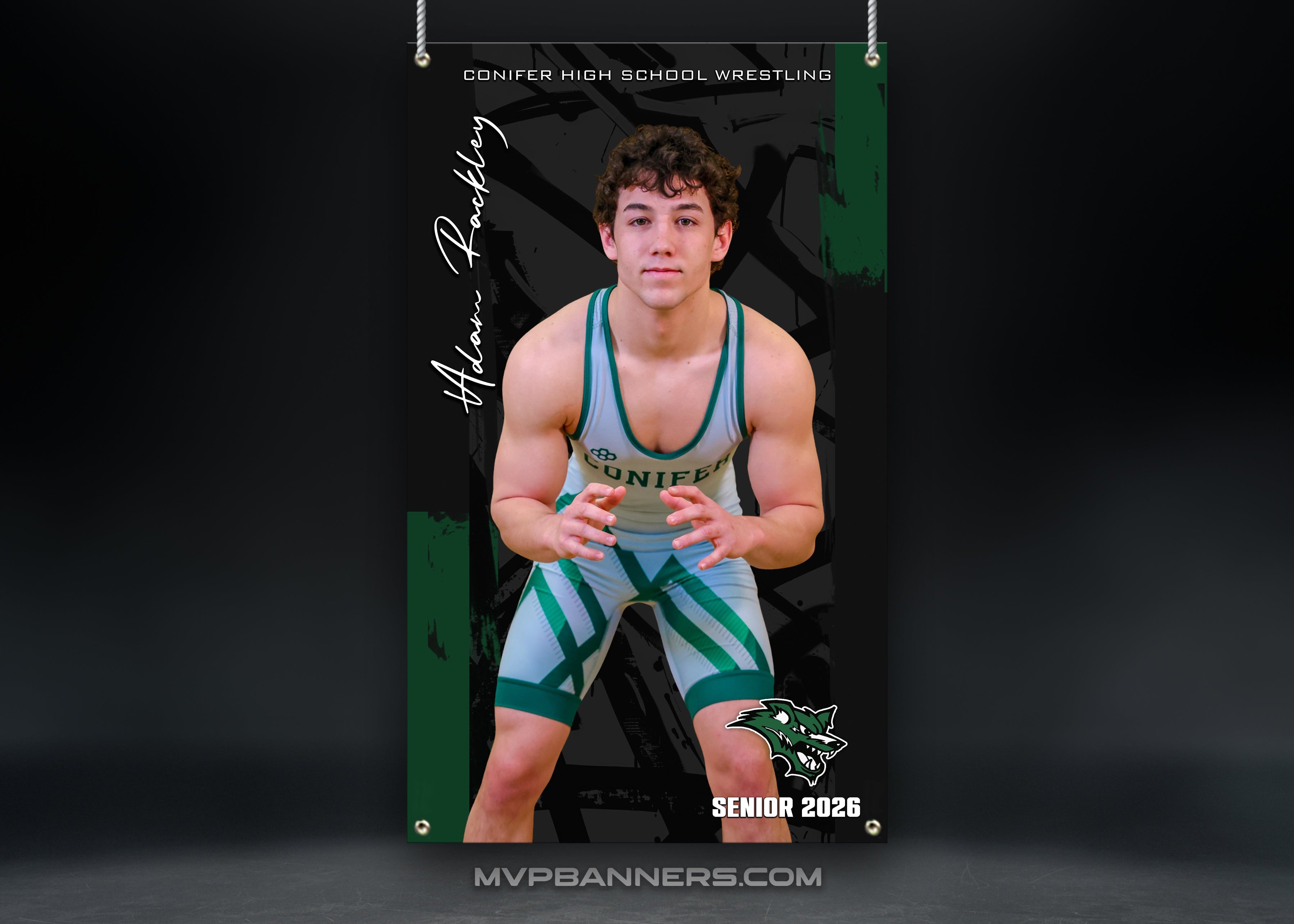 Custom Sports Banner | Senior Night |  Wrestling | Quiet Power