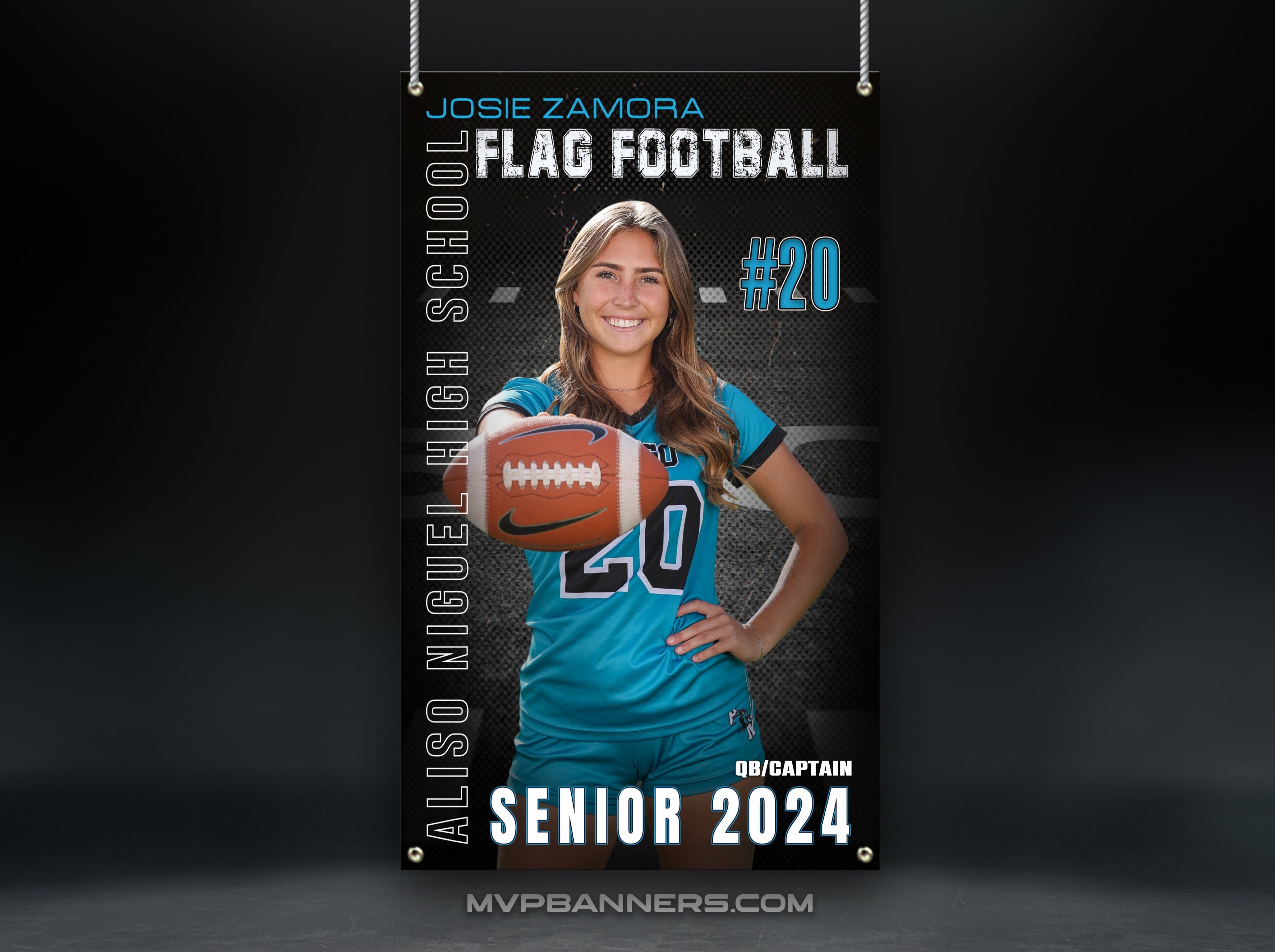 Custom Sports Banner | Senior Night | Iron Smoke Twist Football