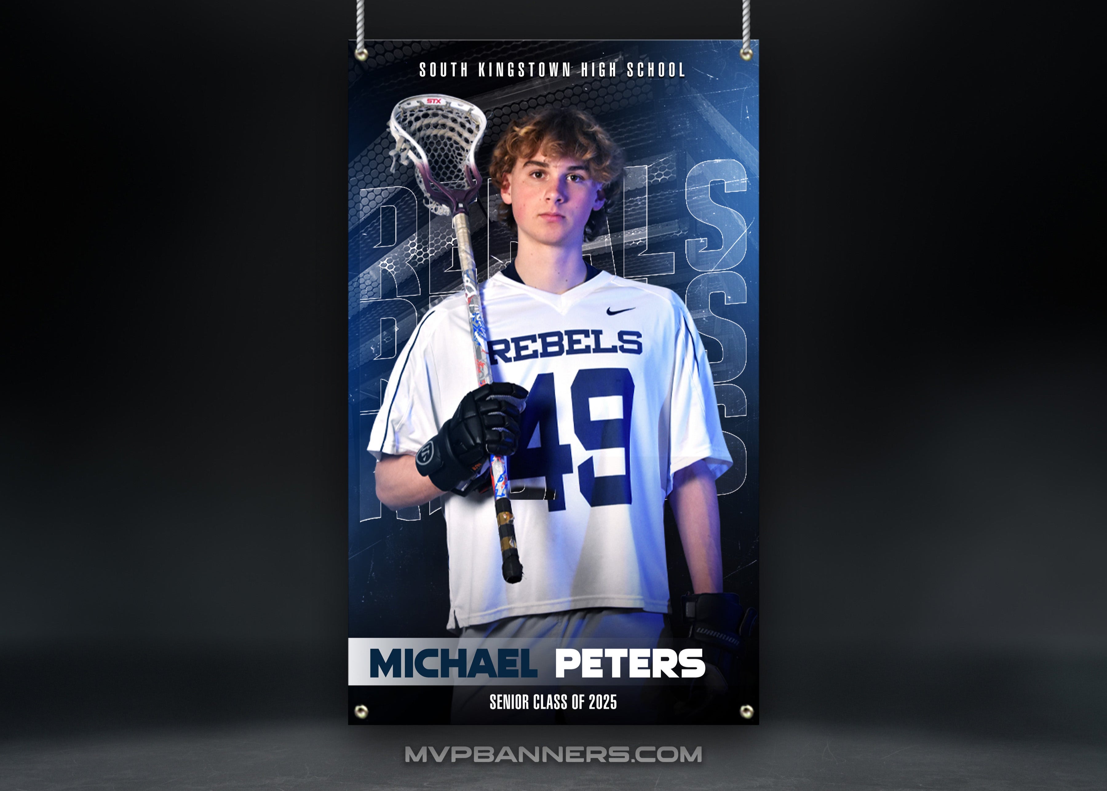 Custom Sports Banner | Senior Night | Lacrosse | Steel Focus