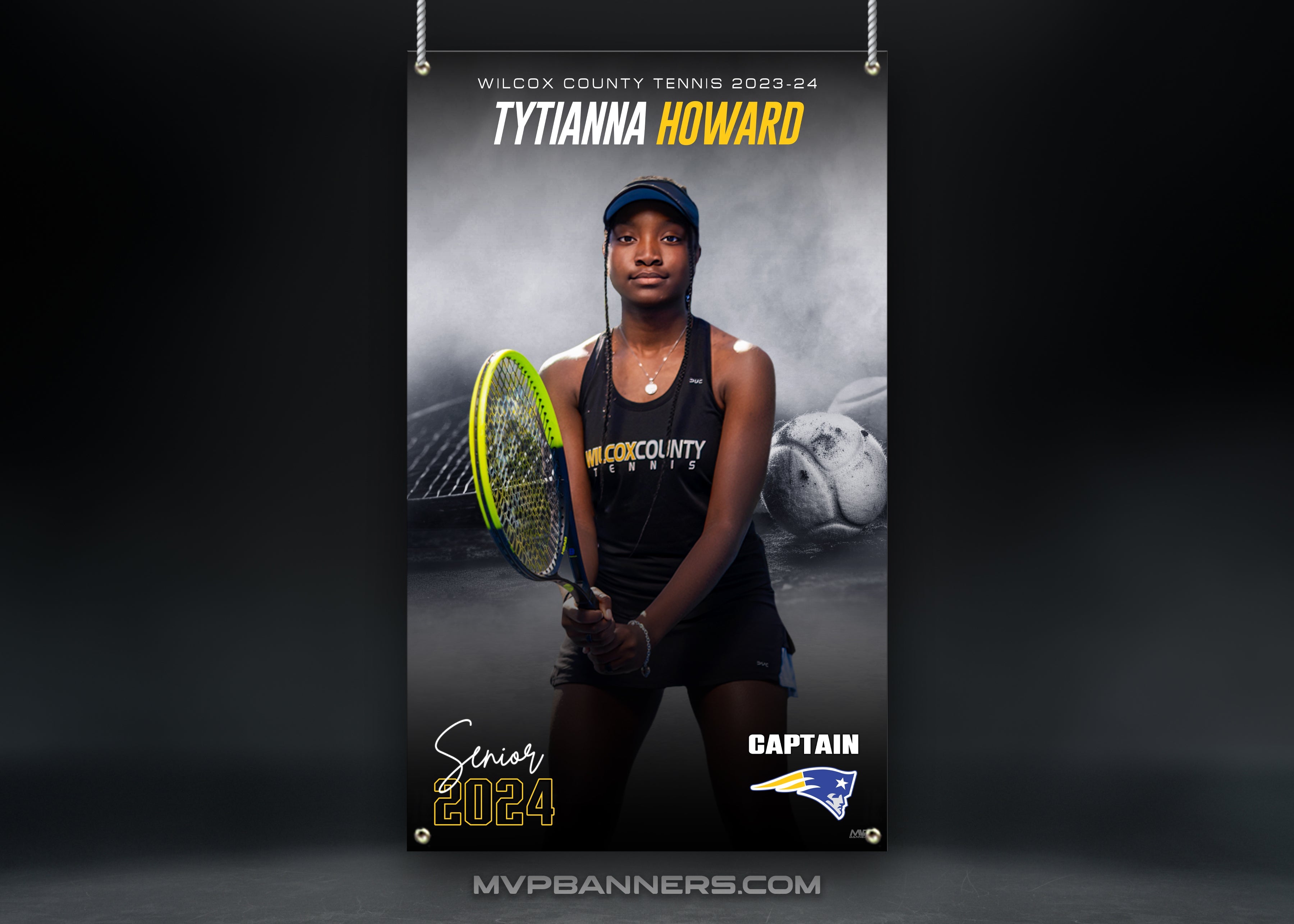 Custom Sports Banner | Senior Night | Tennis | At the Baseline