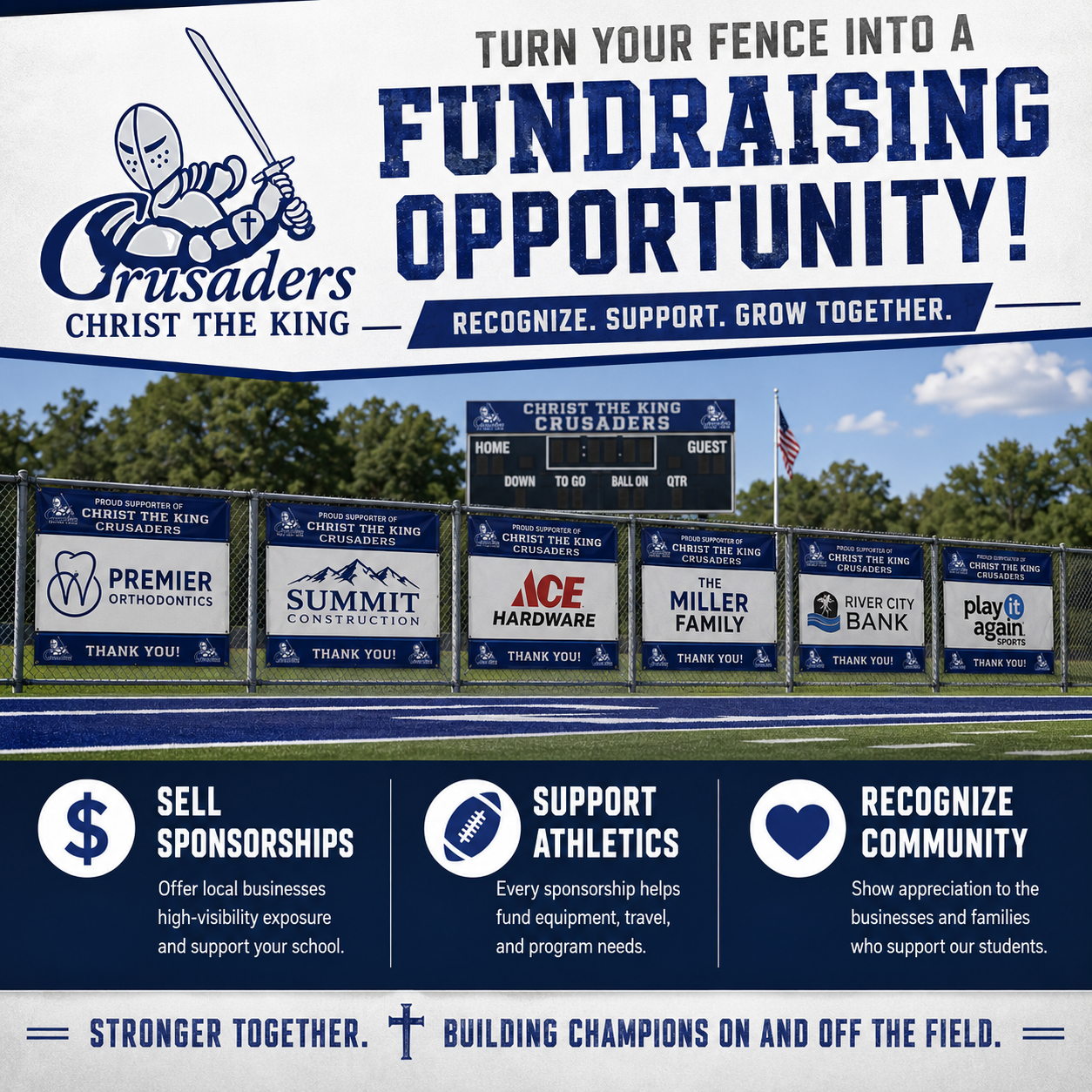 School sponsor and fundraising banner options from MVP Banners