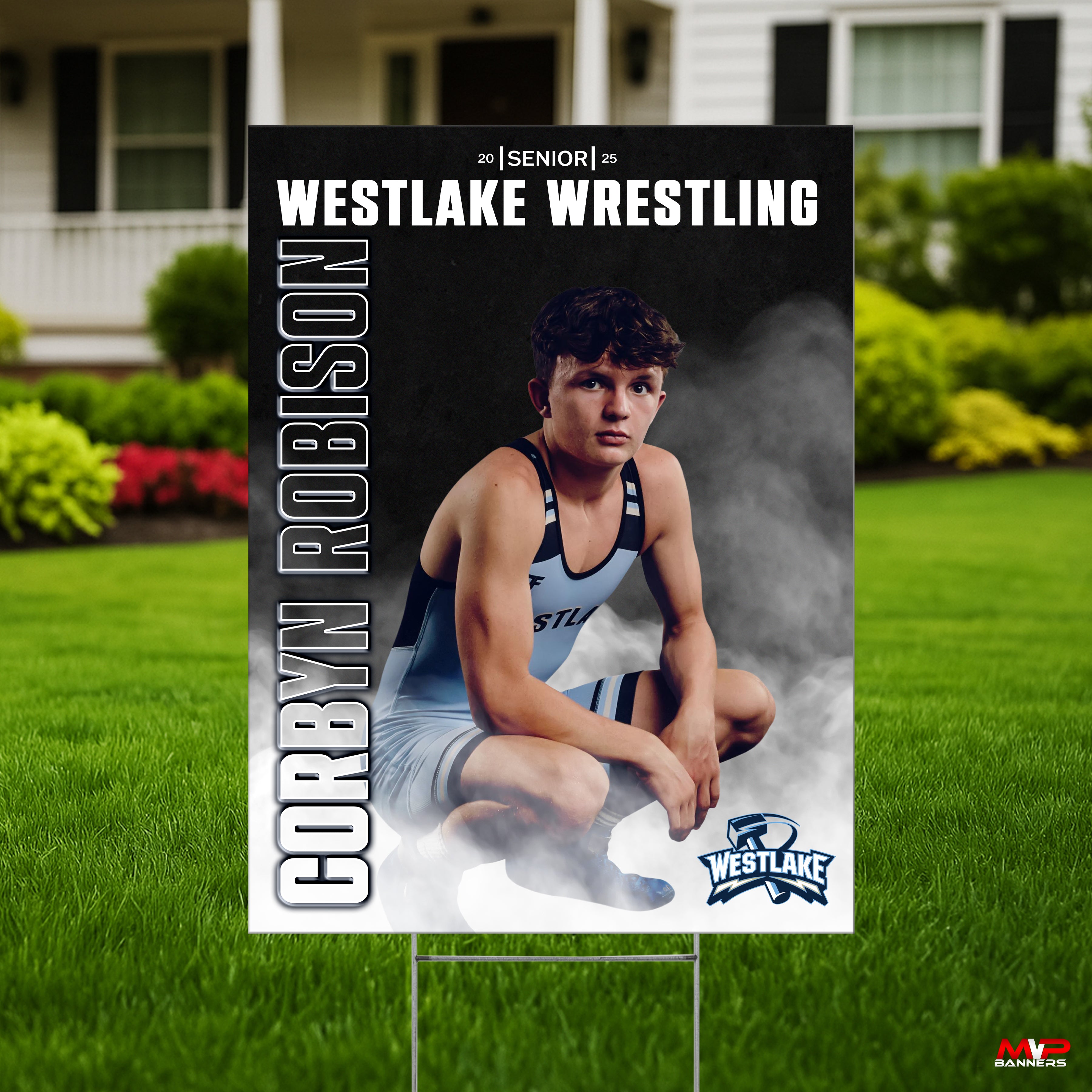 Custom Sports Banner | Senior Night |  Wrestling | GameDay Fog