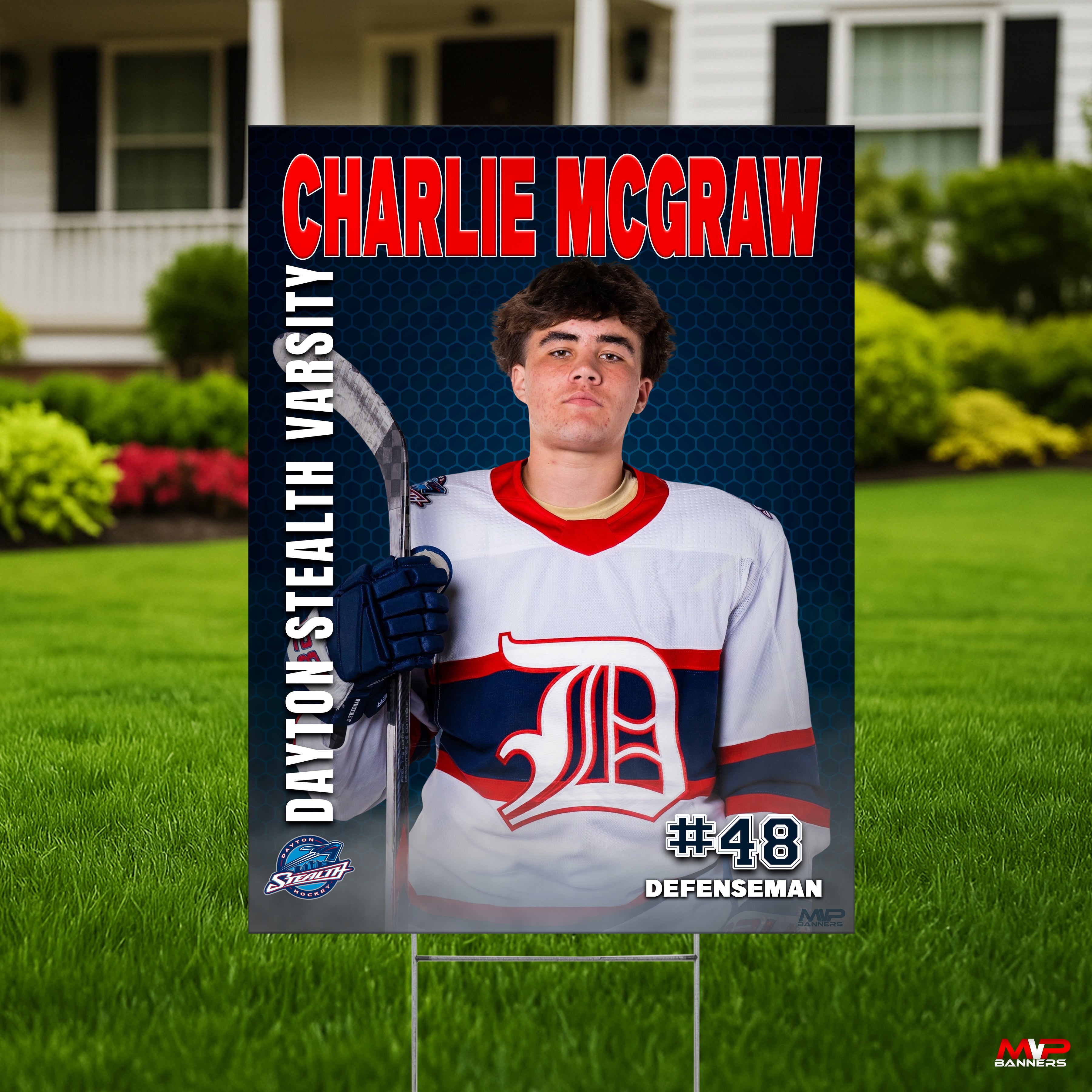 Printed Sports Yard Sign | Senior Night Poster | Ice Hockey | Honeycomb