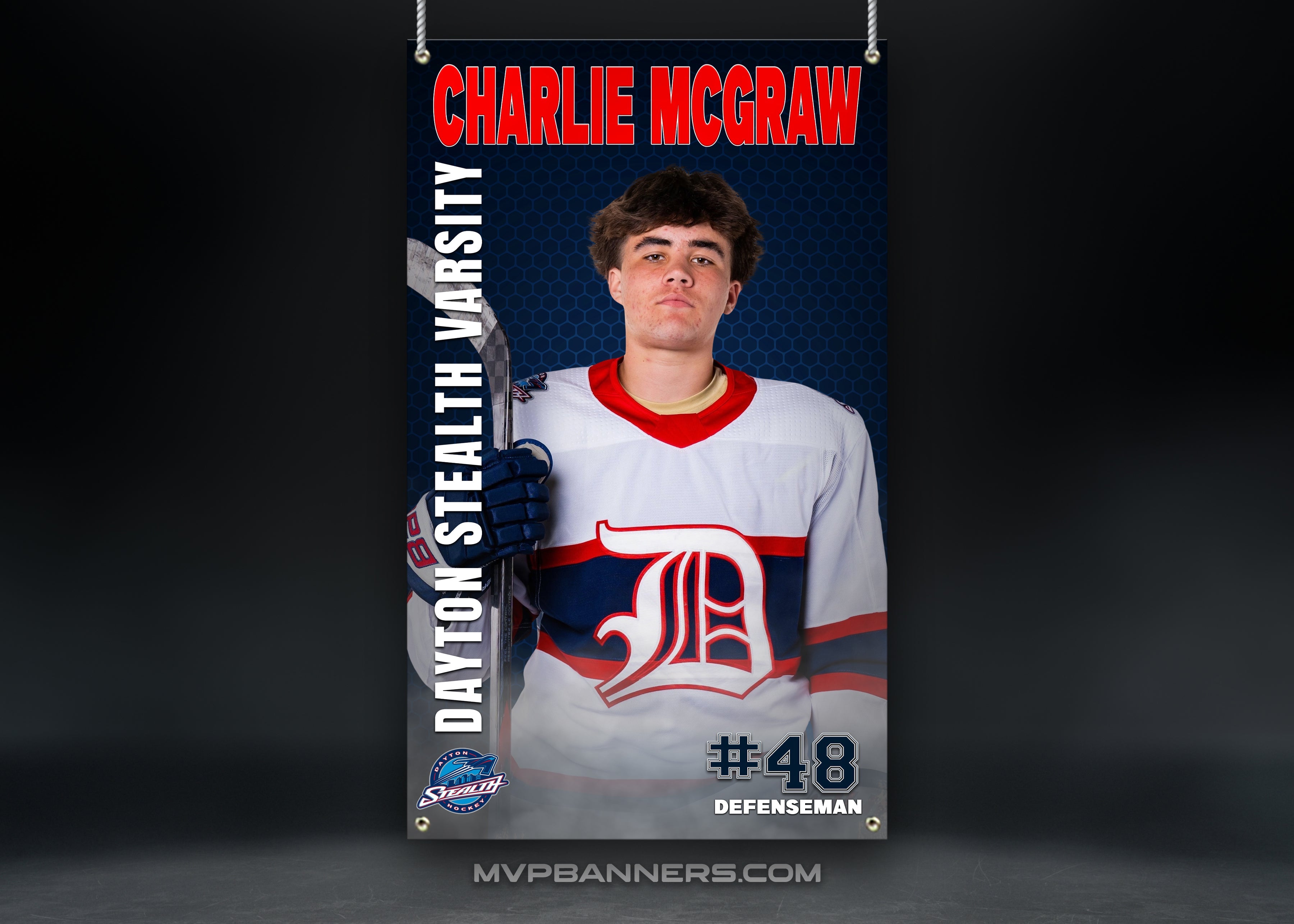 Custom Sports Banner | Senior Night | Ice Hockey | Honeycomb
