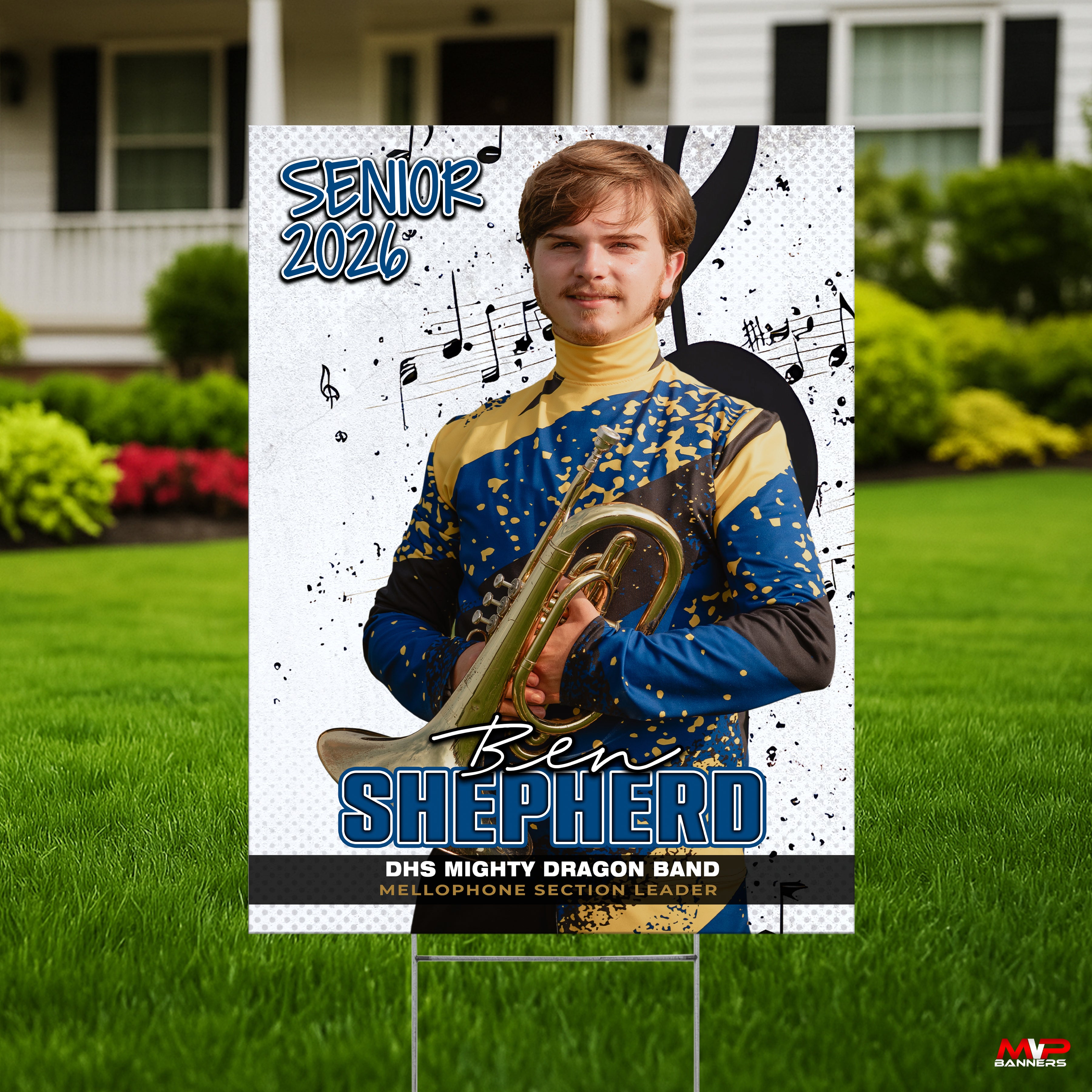 Printed Sports Yard Sign | Senior Night Poster | Band | Color Guard | Drill Team | Lead Note