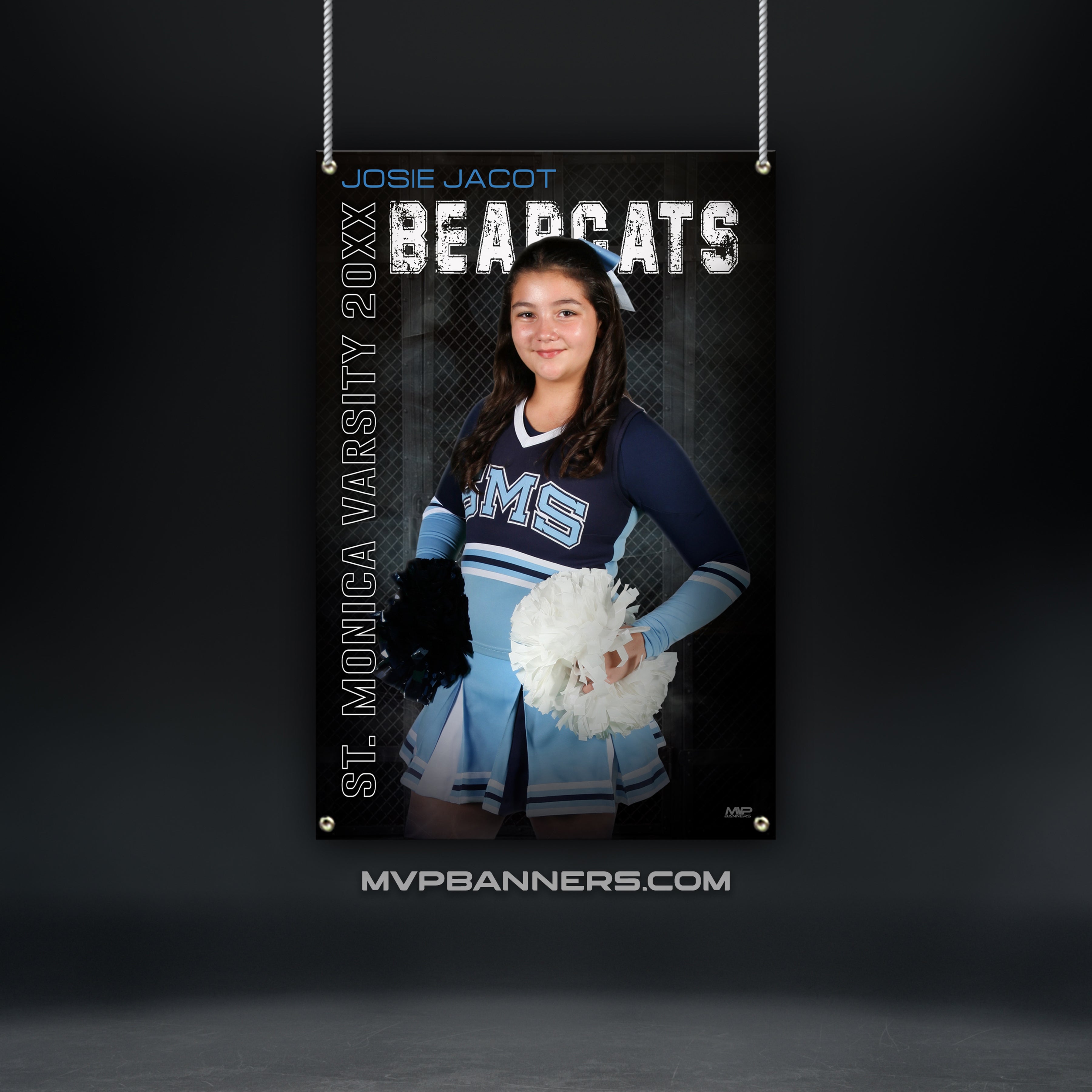 Custom St. Monica Banner - Iron Smoke