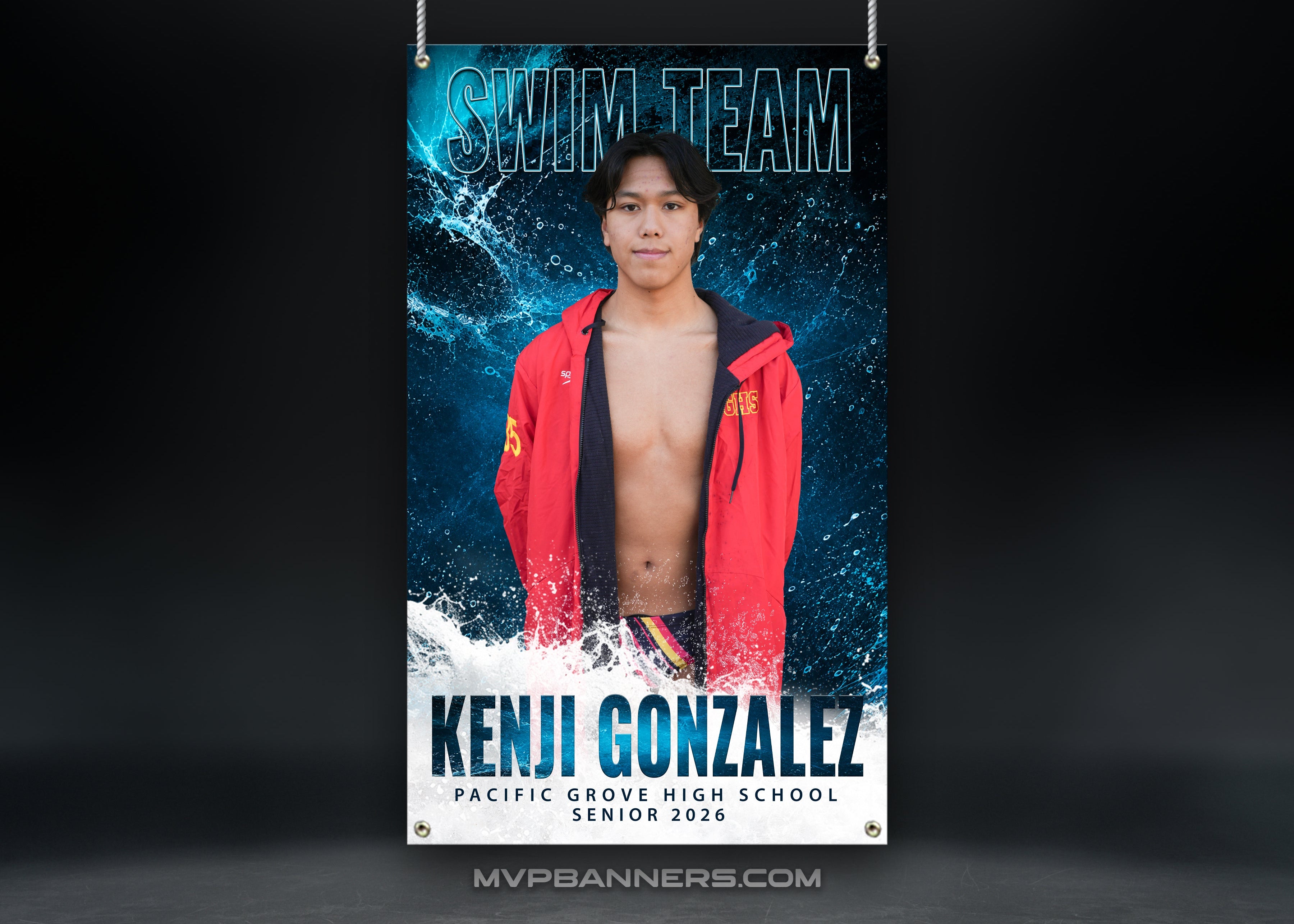 Custom Sports Banner | Senior Night | Swim/Dive | Blue Current