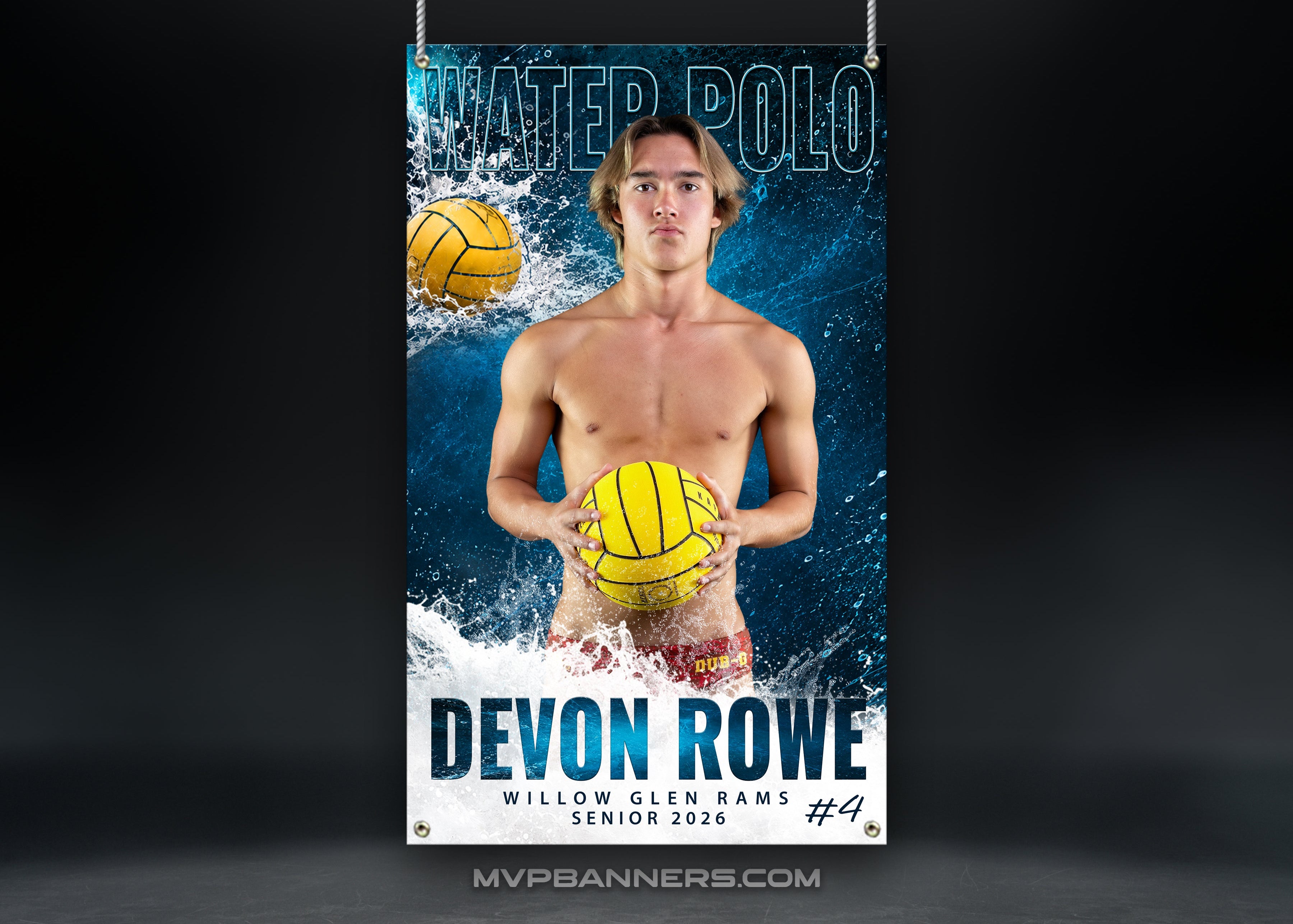 Custom Sports Banner | Senior Night |  Water Polo | Face Off
