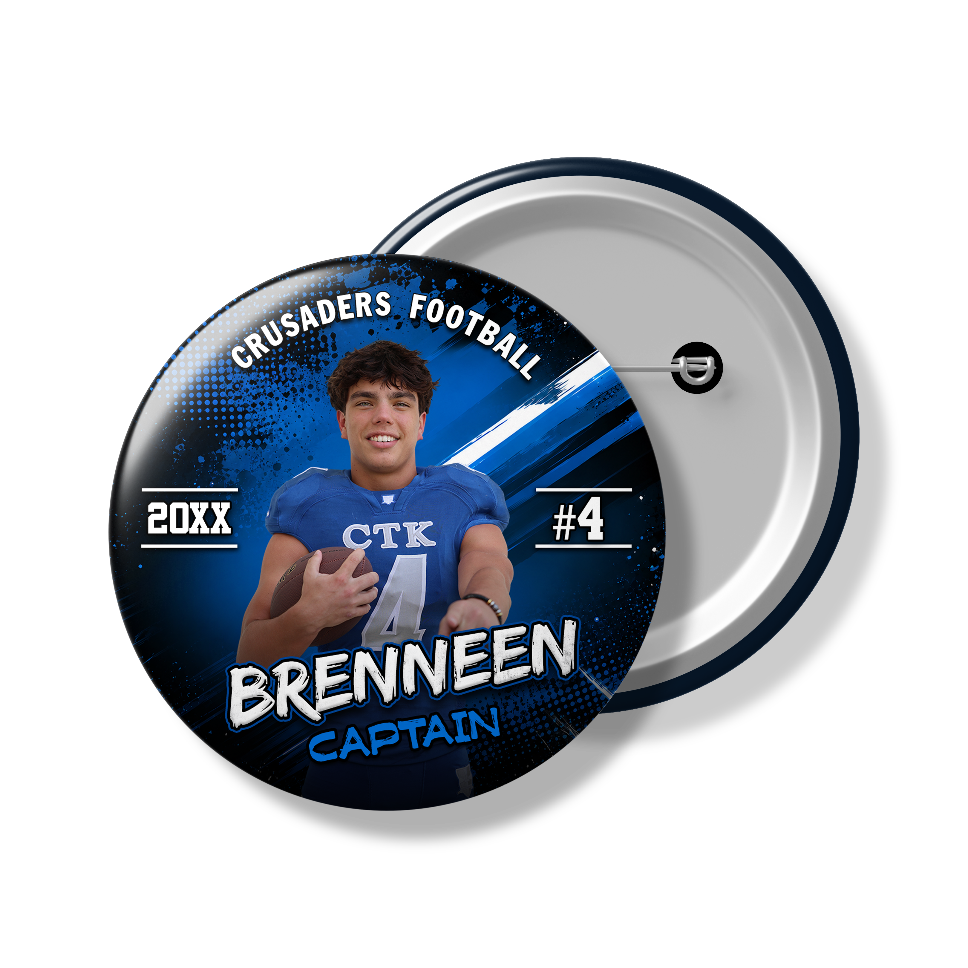 Custom Sports Team Spirit Button & Magnets | Senior Night | All Sports | Paint Storm