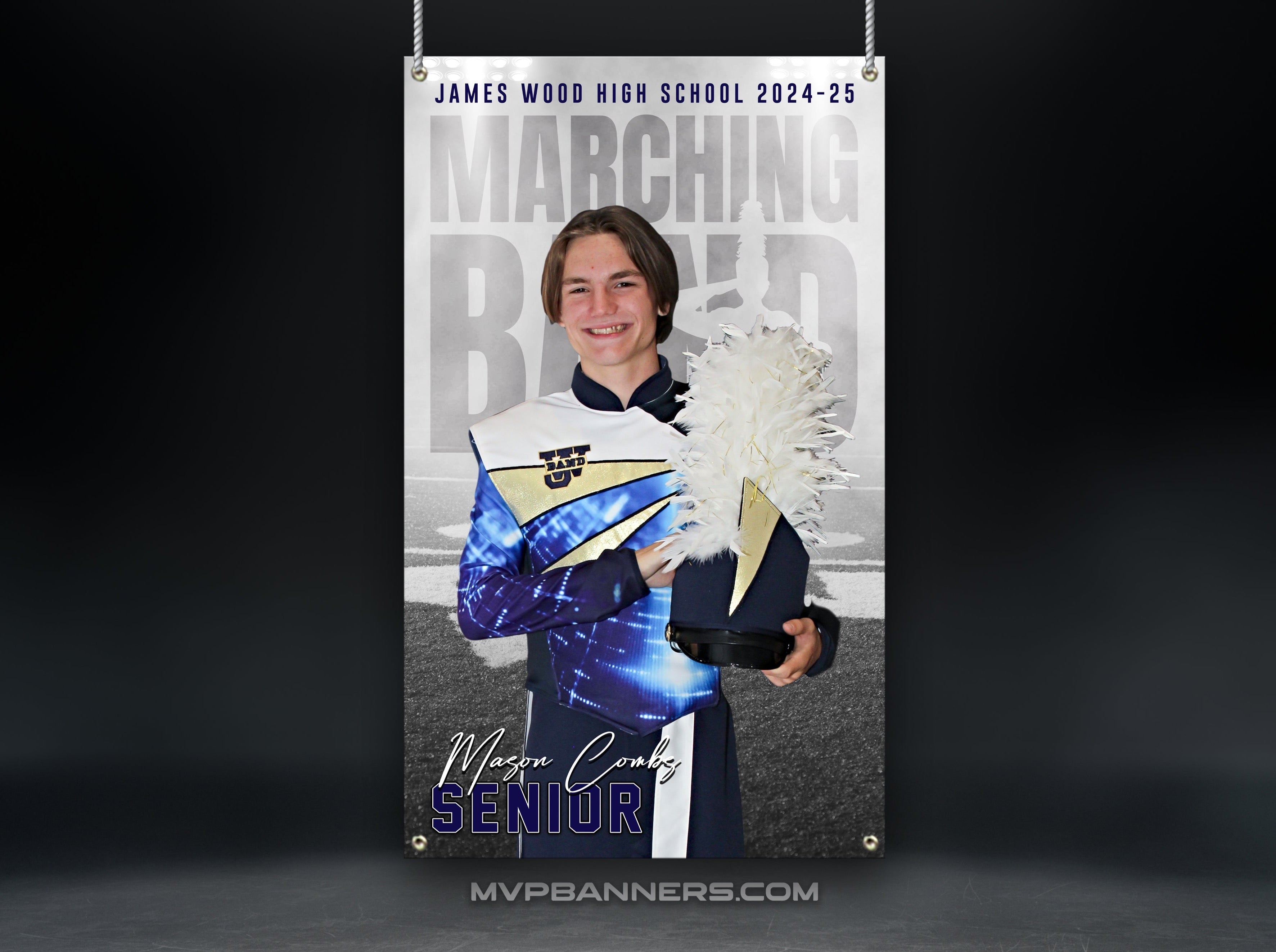 Custom Sports Banner | Senior Night | Band | Color Guard | Drill Team | Night Time Mist