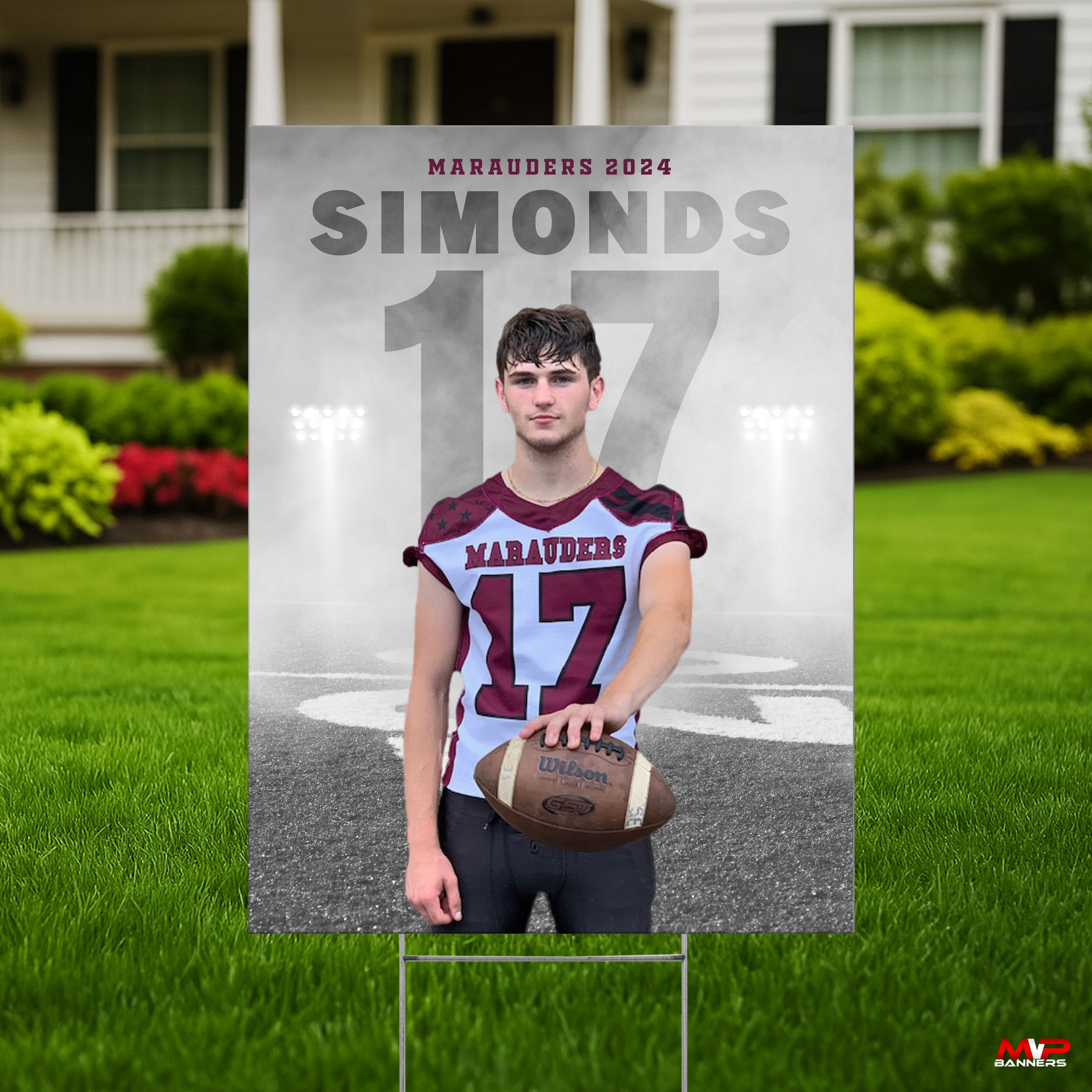 Printed Sports Yard Sign | Senior Night Poster | Football  | Night Time Mist