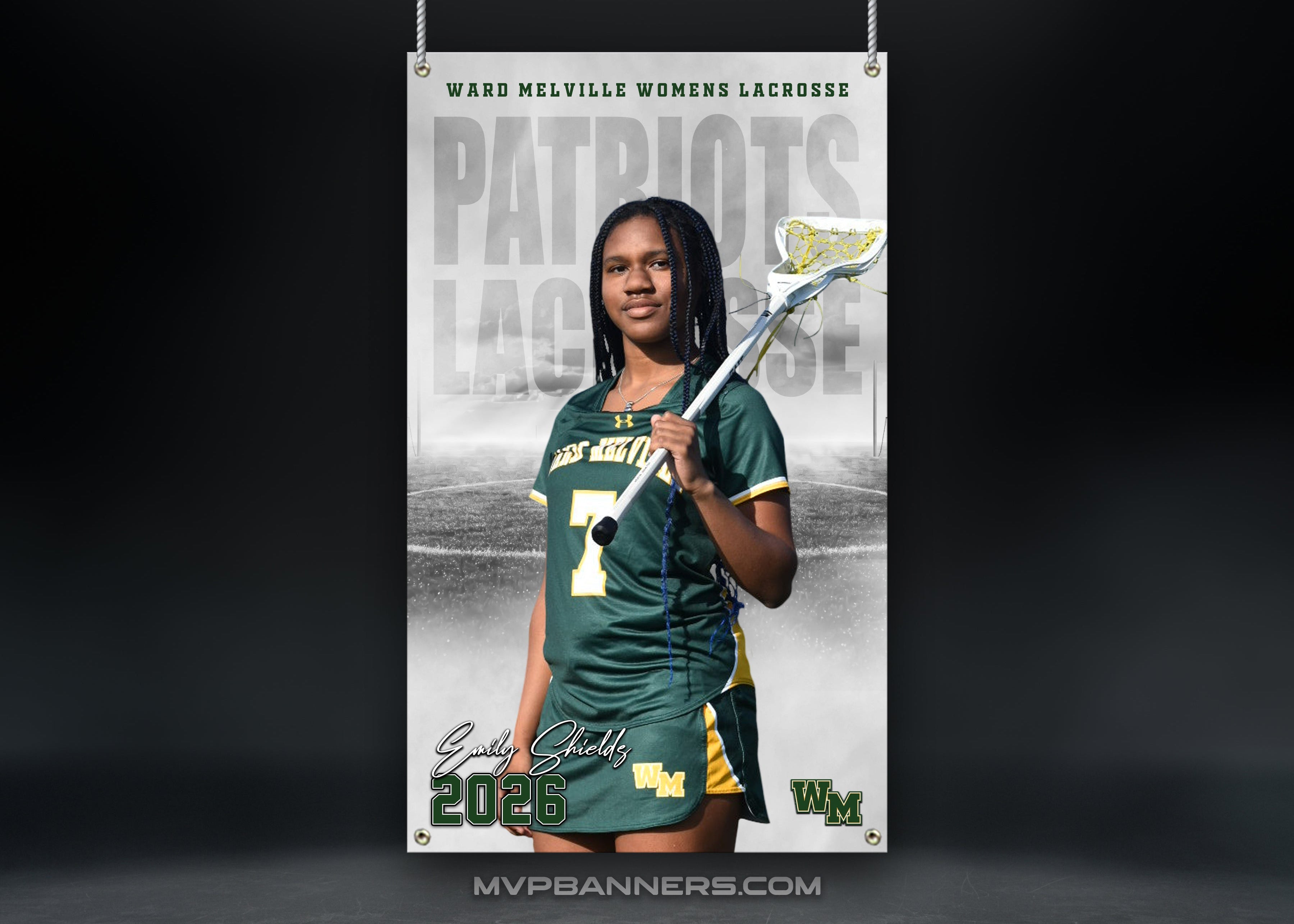 Custom Sports Banner | Senior Night | Lacrosse | Night Time Mist