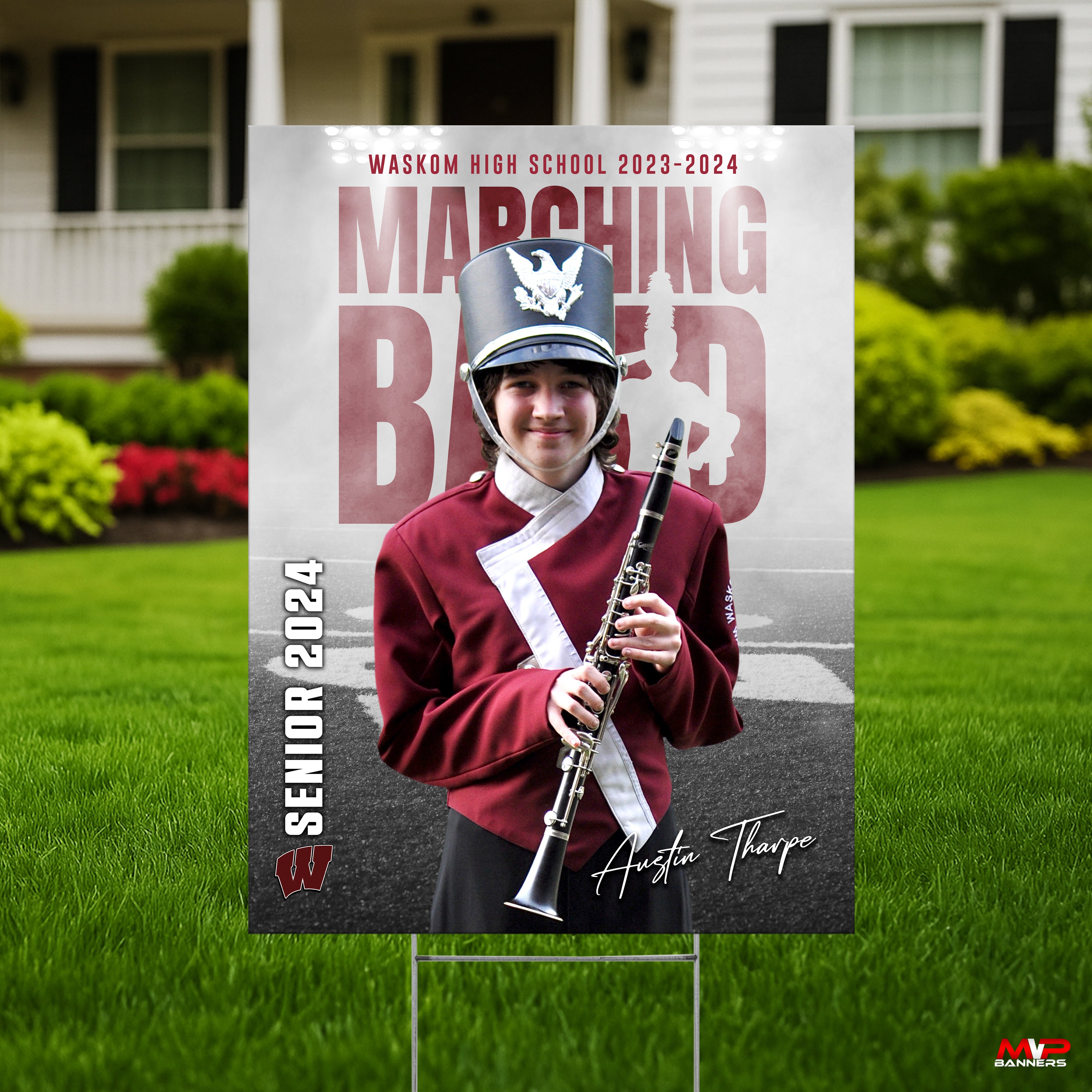 Printed Sports Yard Sign | Senior Night Poster | Band | Color Guard | Drill Team | Night Time Mist