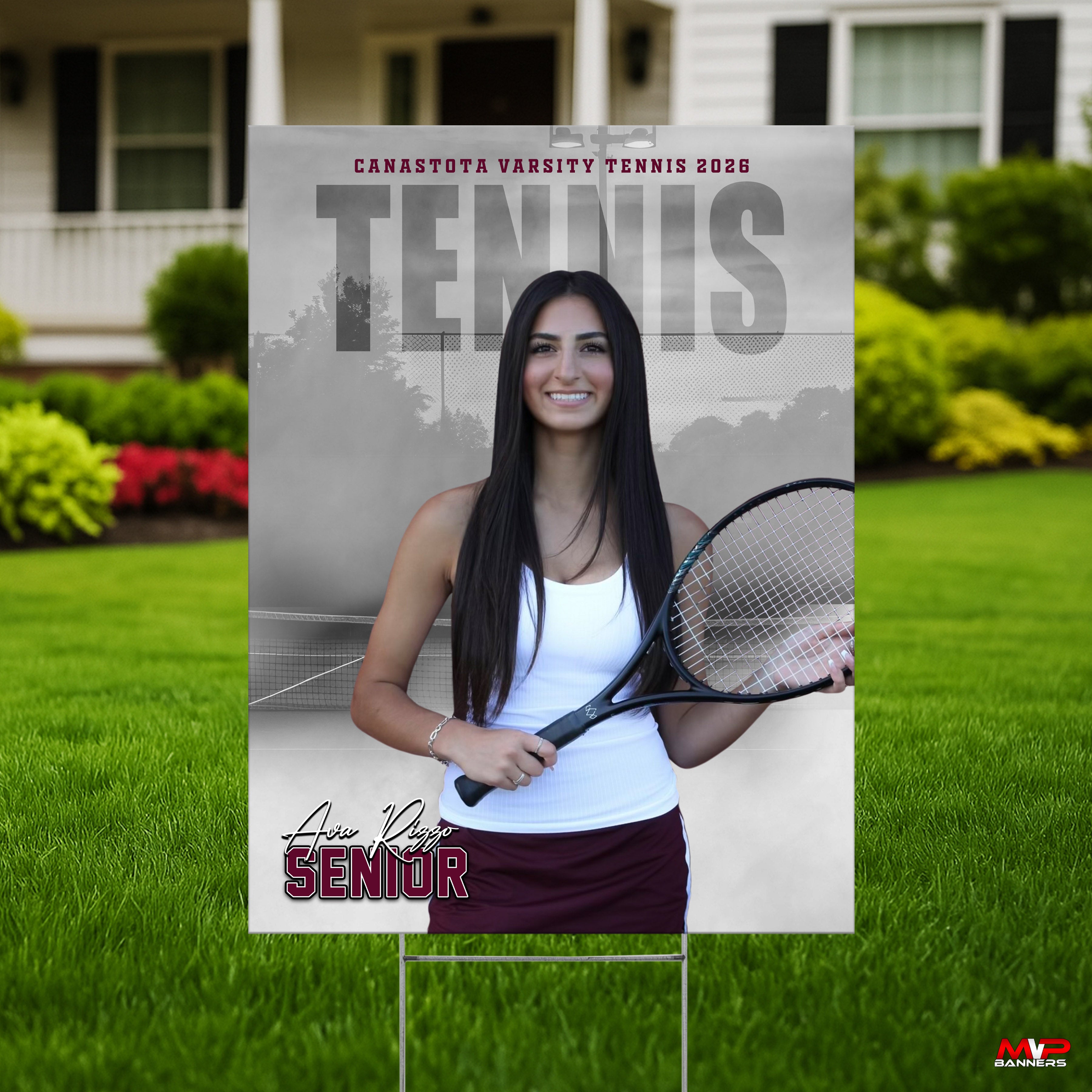 Custom Sports Banner | Senior Night | Tennis | Night Time Mist
