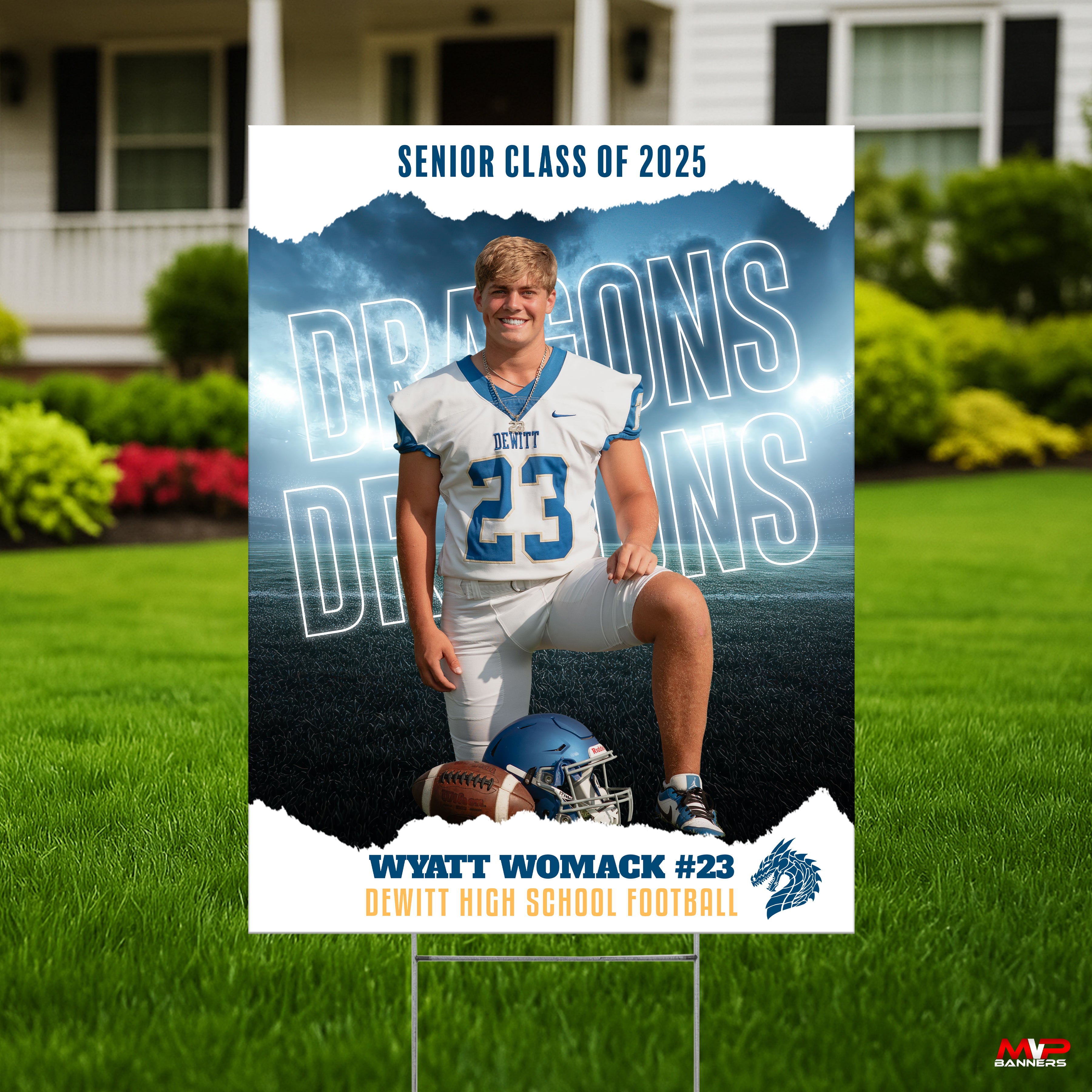 Printed Sports Yard Sign | Senior Night Poster | Football  | No Limits