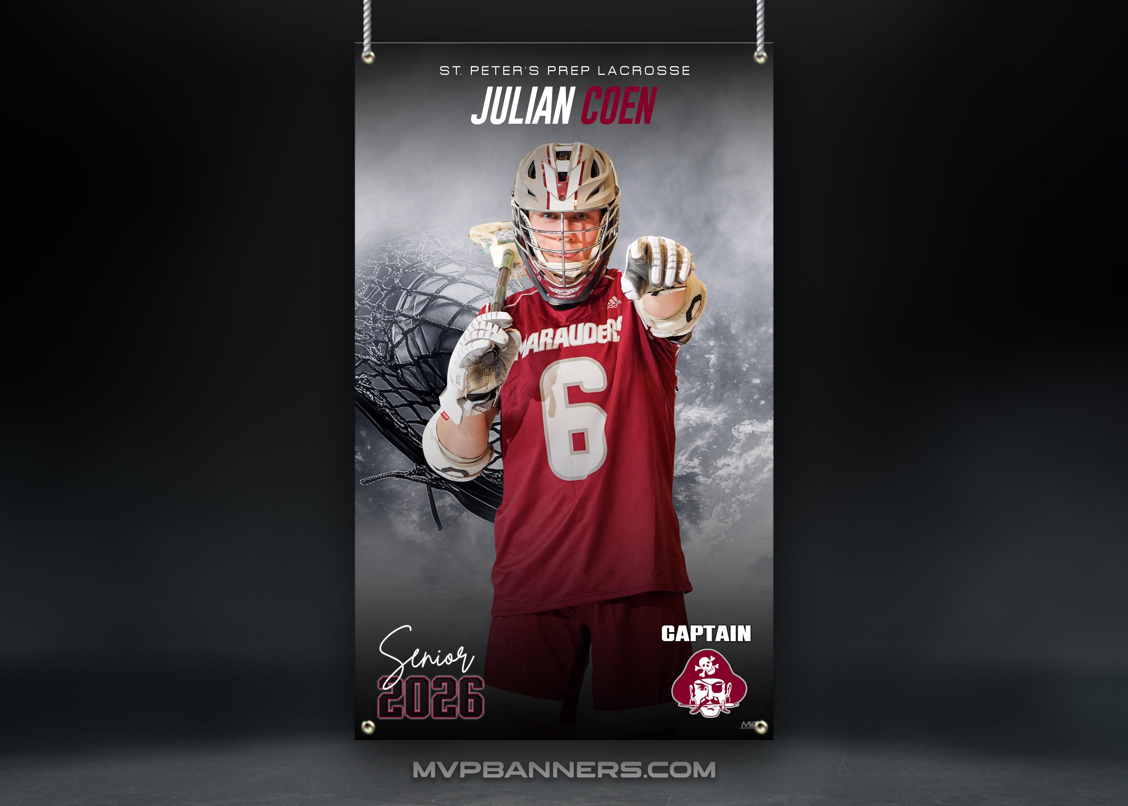 Custom Sports Banner | Senior Night | Lacrosse | On the Field