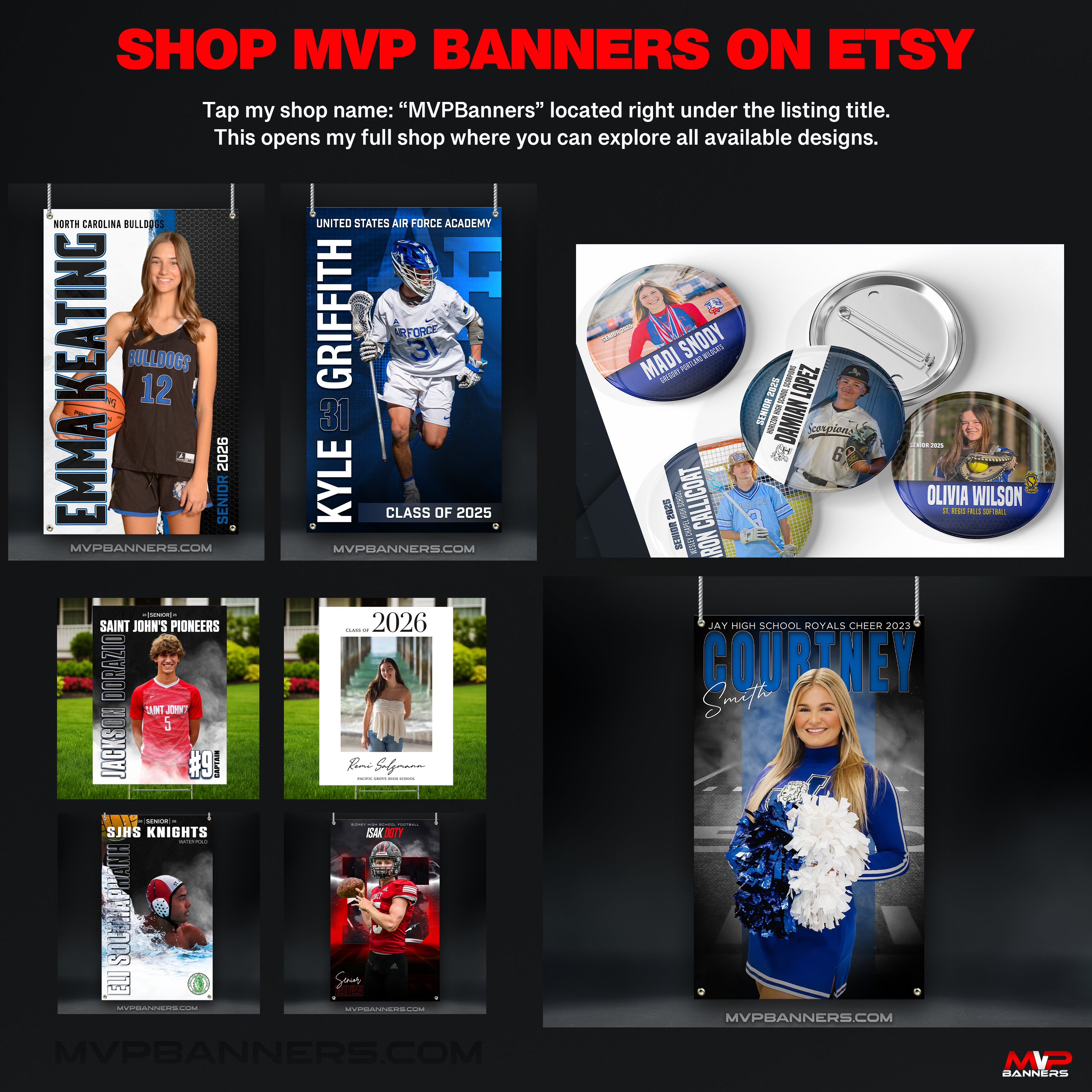 Custom Coastal Christian Spirit Button | Senior Night - Champion's Pride