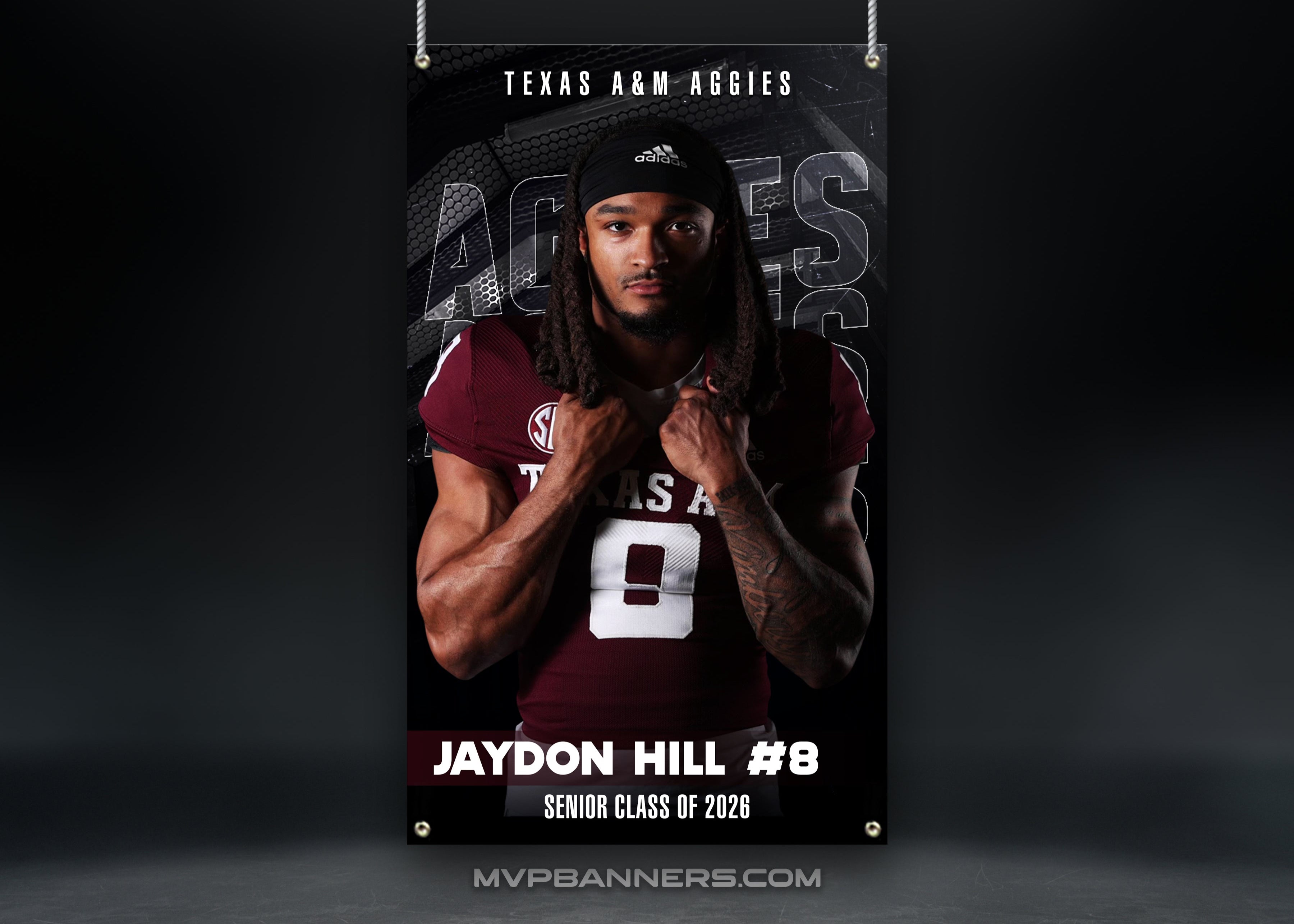 Custom Sports Banner | Senior Night | Football | Steel Focus