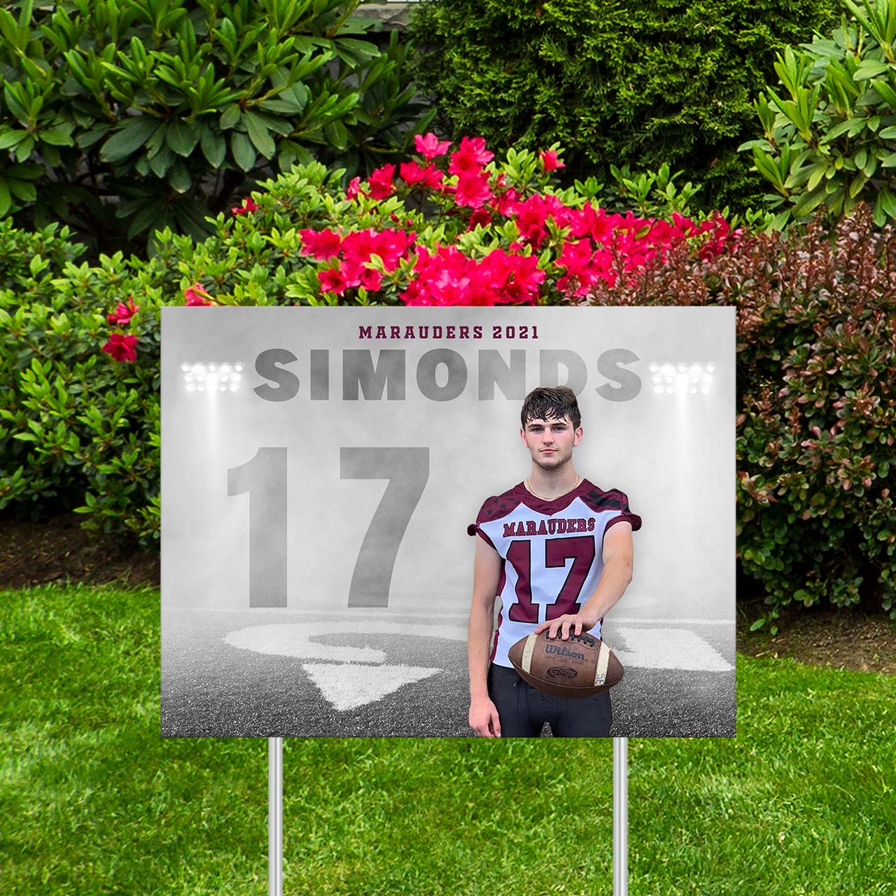 Custom Sports Banner | Senior Night | Night Time Mist Football