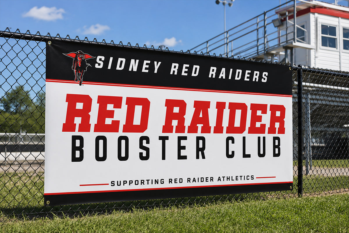 Custom sponsor banners for schools, booster clubs, and athletic programs
