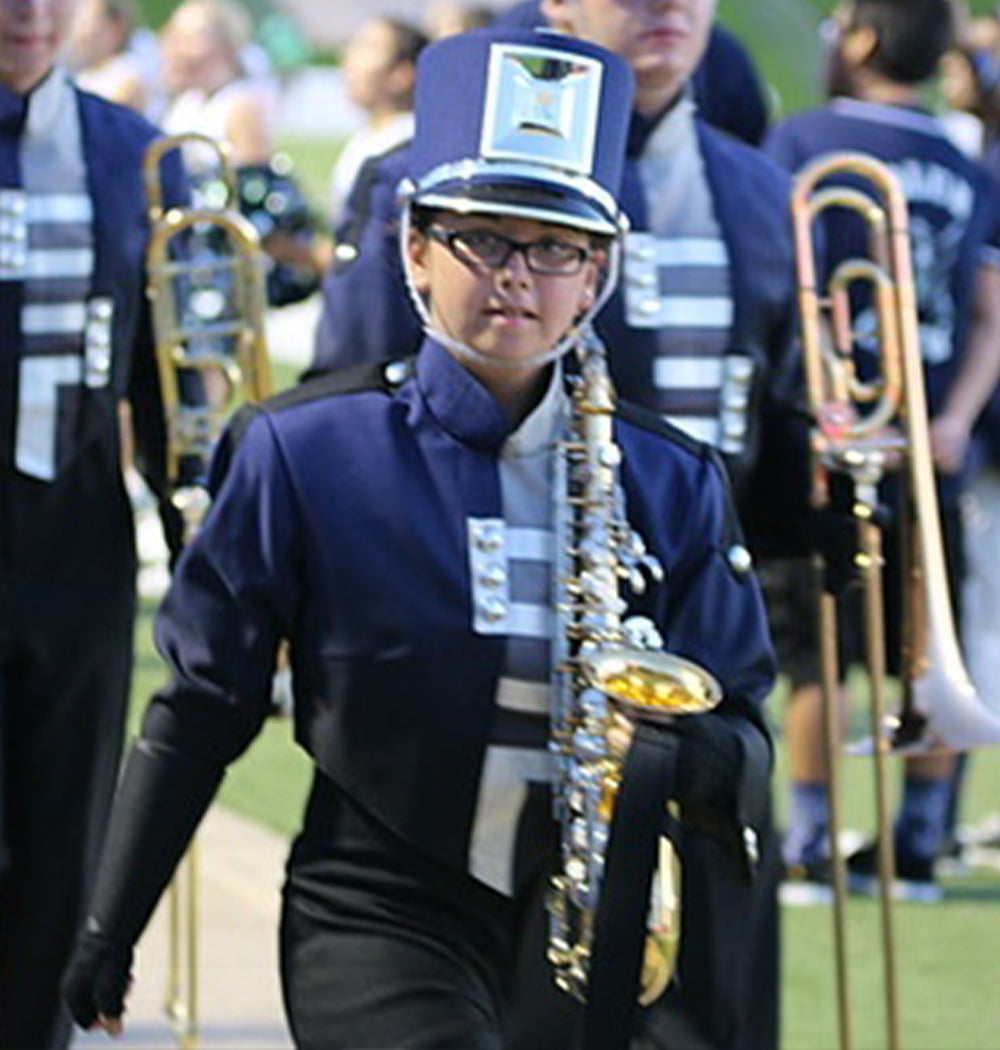 Tristan participating in marching band
