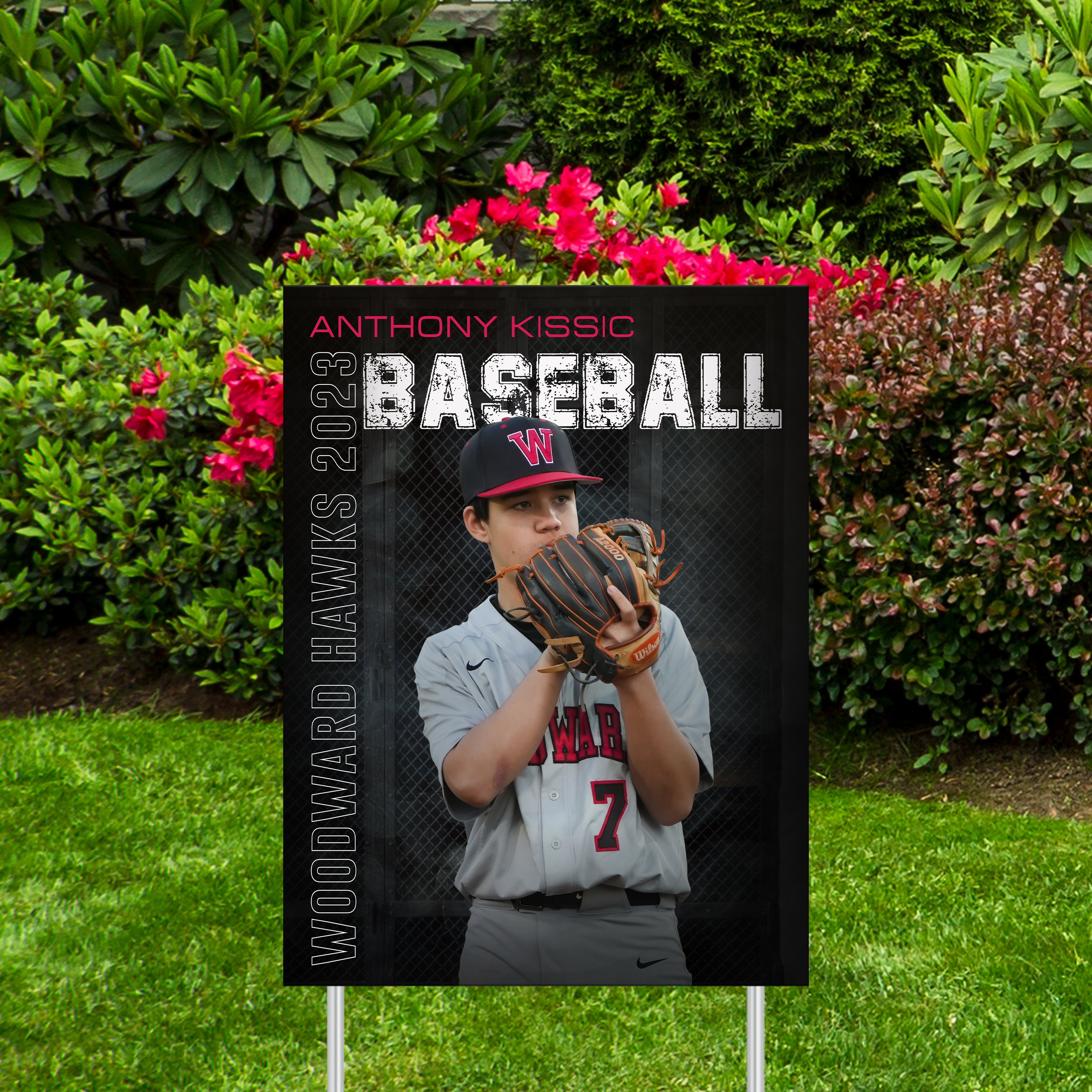 Sports Rd Sign Printed Sports Yard Sign | Senior Night Poster | Baseball | Iron Smoke